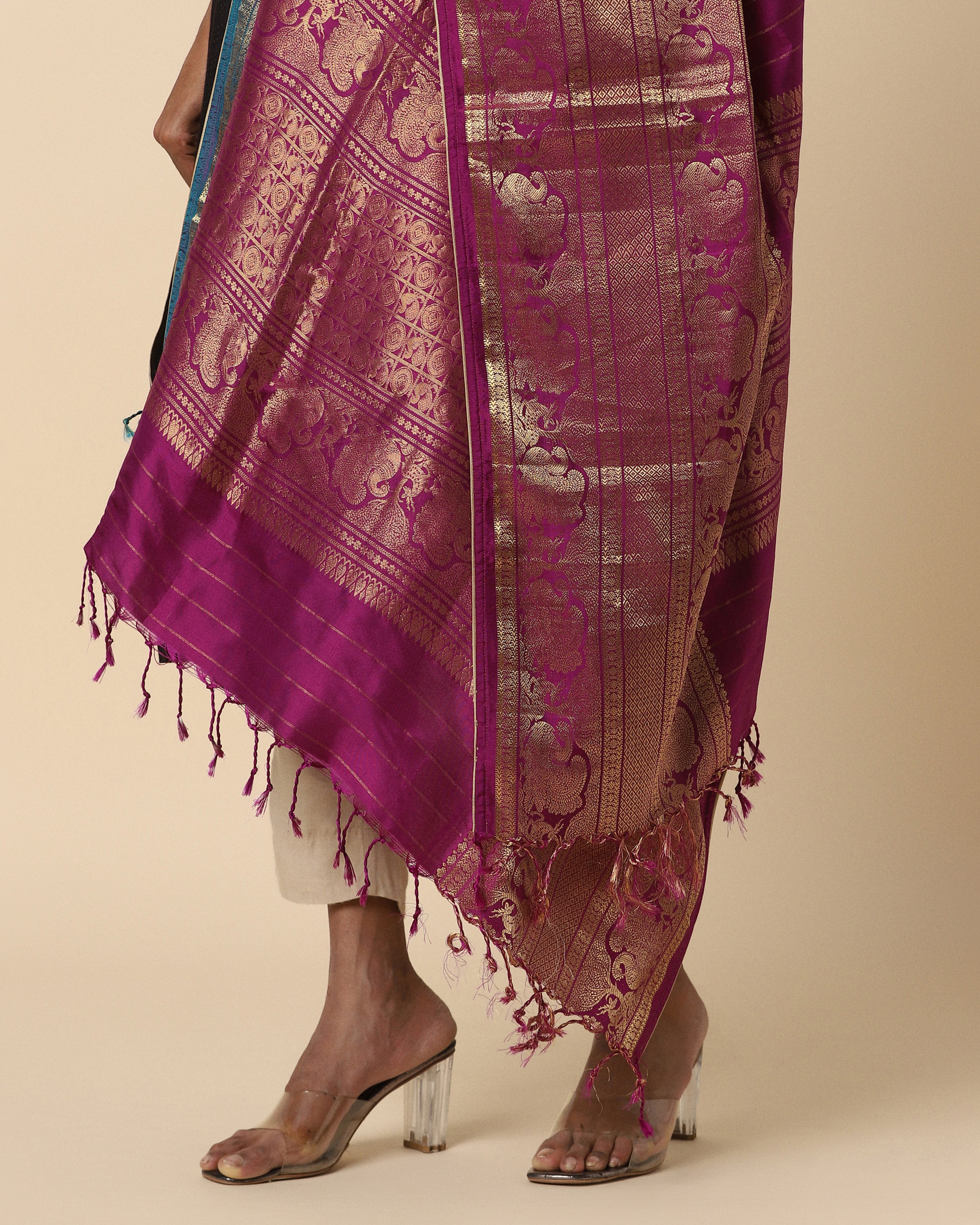 Ektaa Pochampally Weft Ikat Silk Dupatta