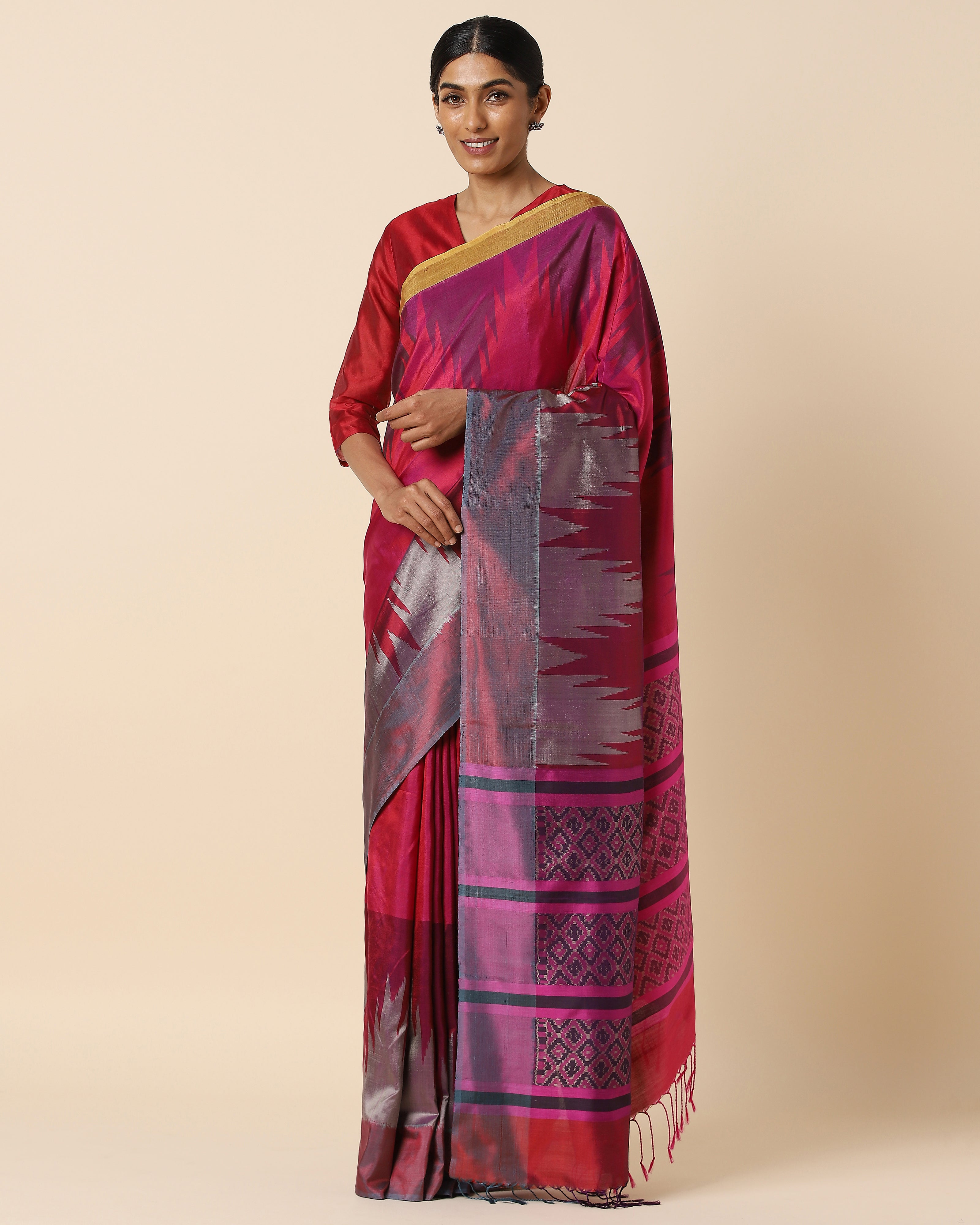 Aaravi Pochampally Weft Ikat Silk Saree