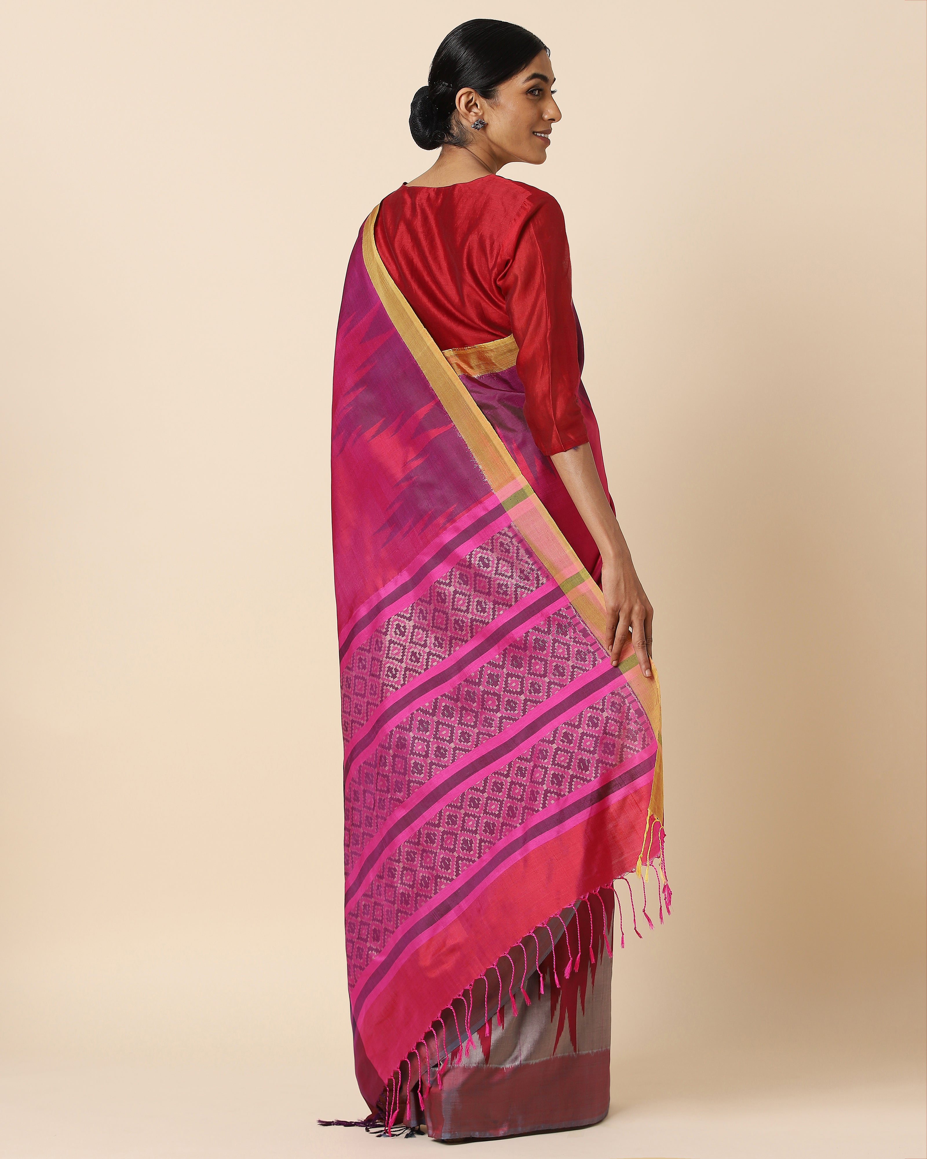 Aaravi Pochampally Weft Ikat Silk Saree