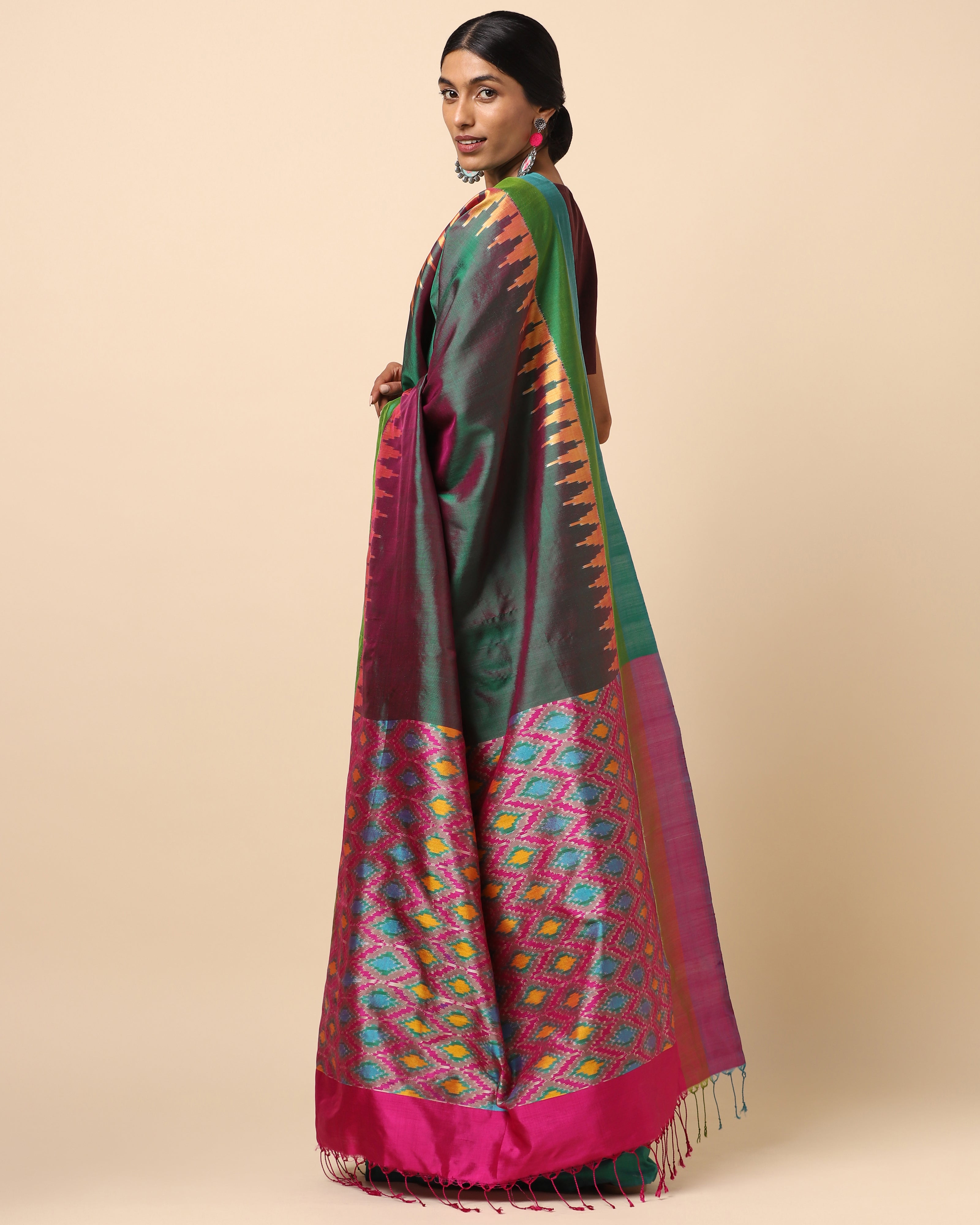 Kashvi Pochampally Weft Ikat Silk Saree