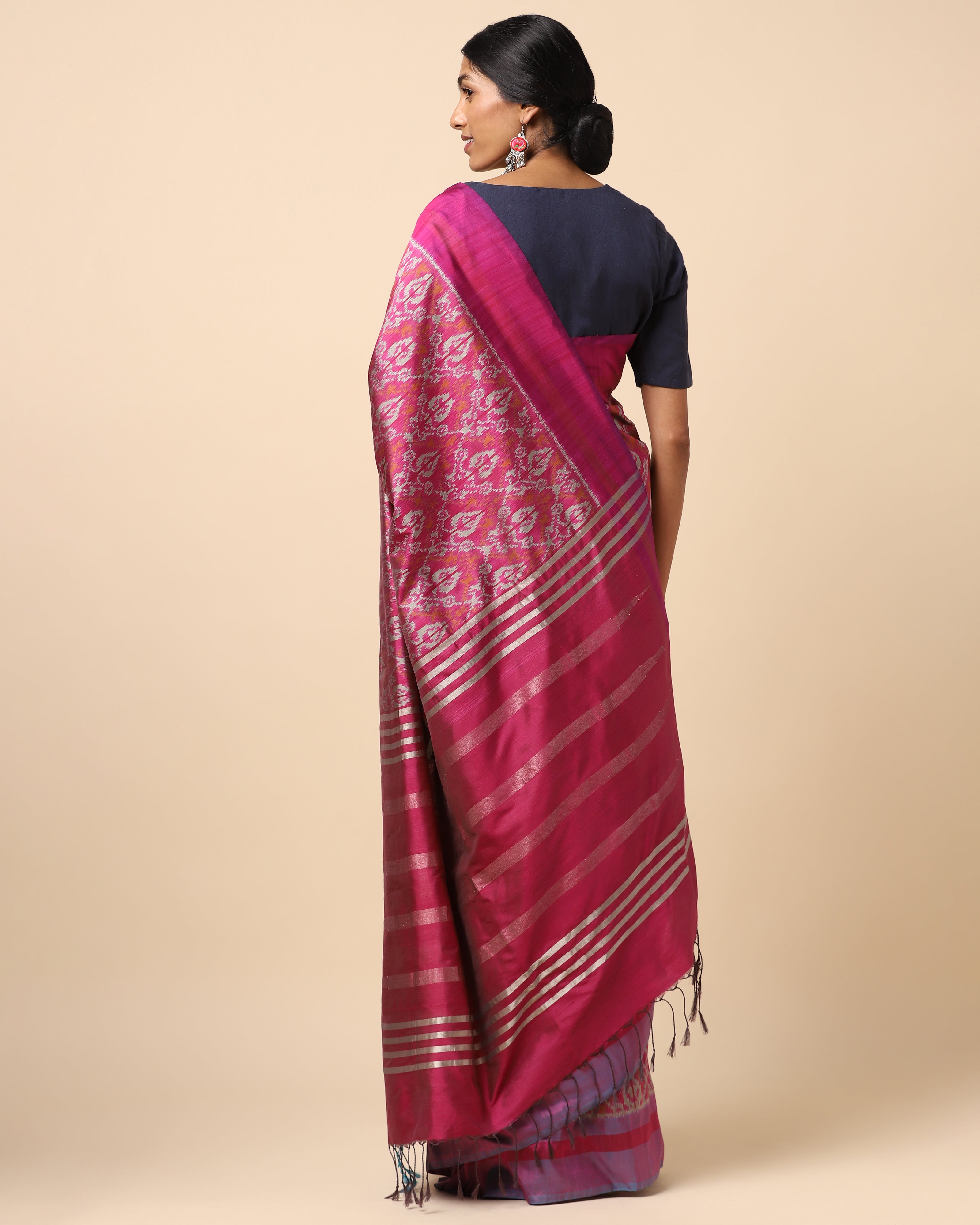 Jayasvi Pochampally Weft Ikat Silk Saree