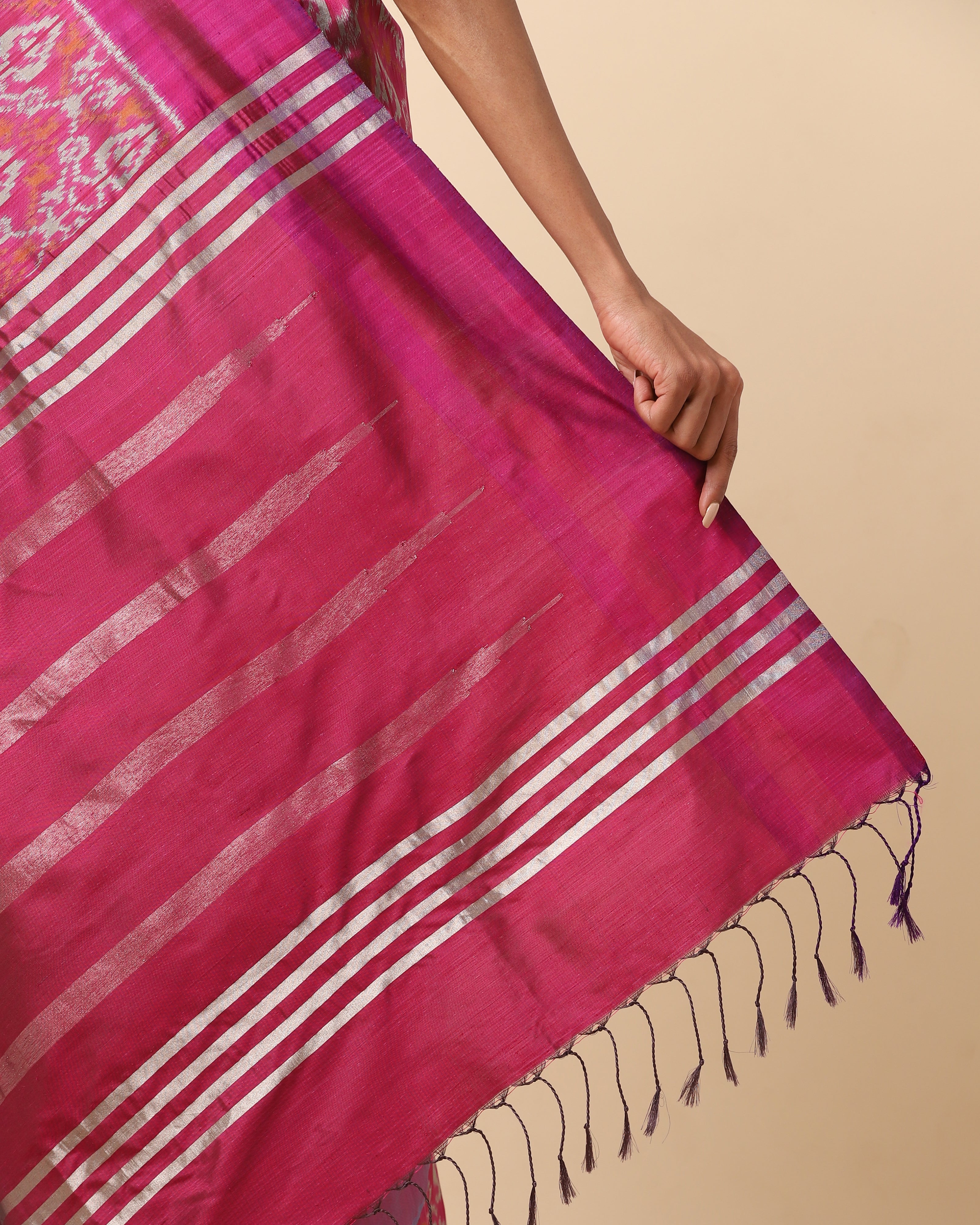 Jayasvi Pochampally Weft Ikat Silk Saree