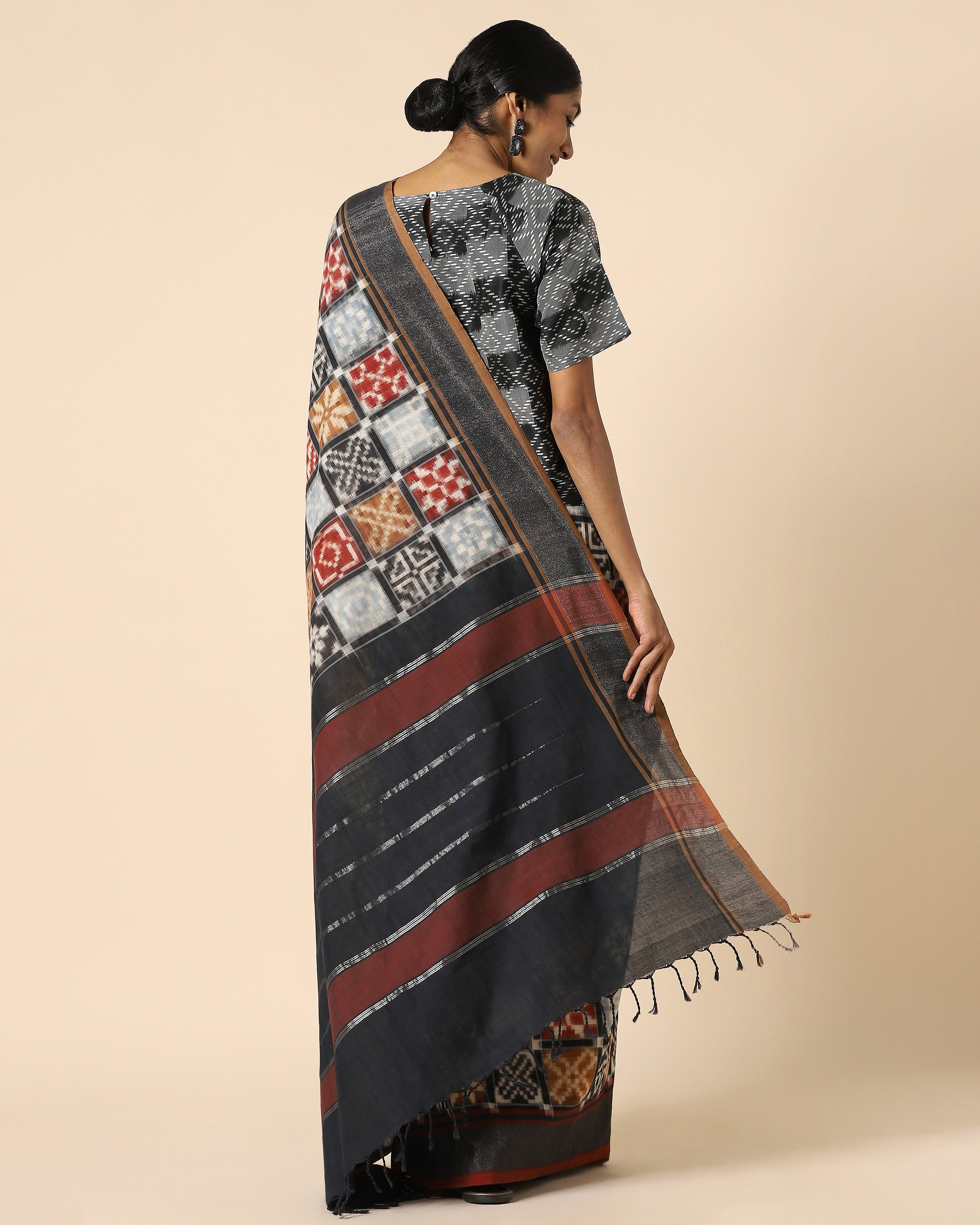 Tanya Pochampally Double Ikat Cotton Saree