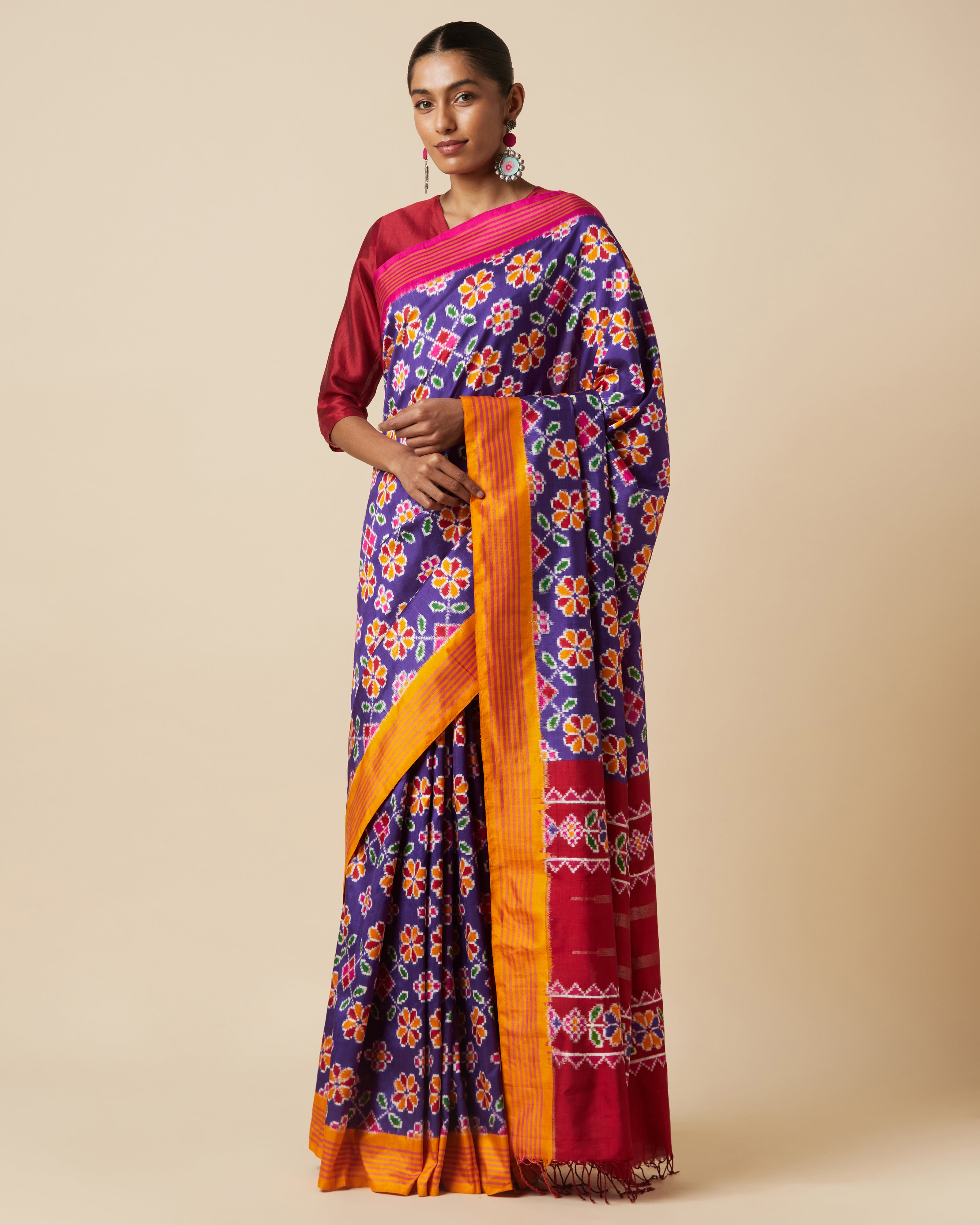 Soneeka Pochampally Double Ikat Silk Saree
