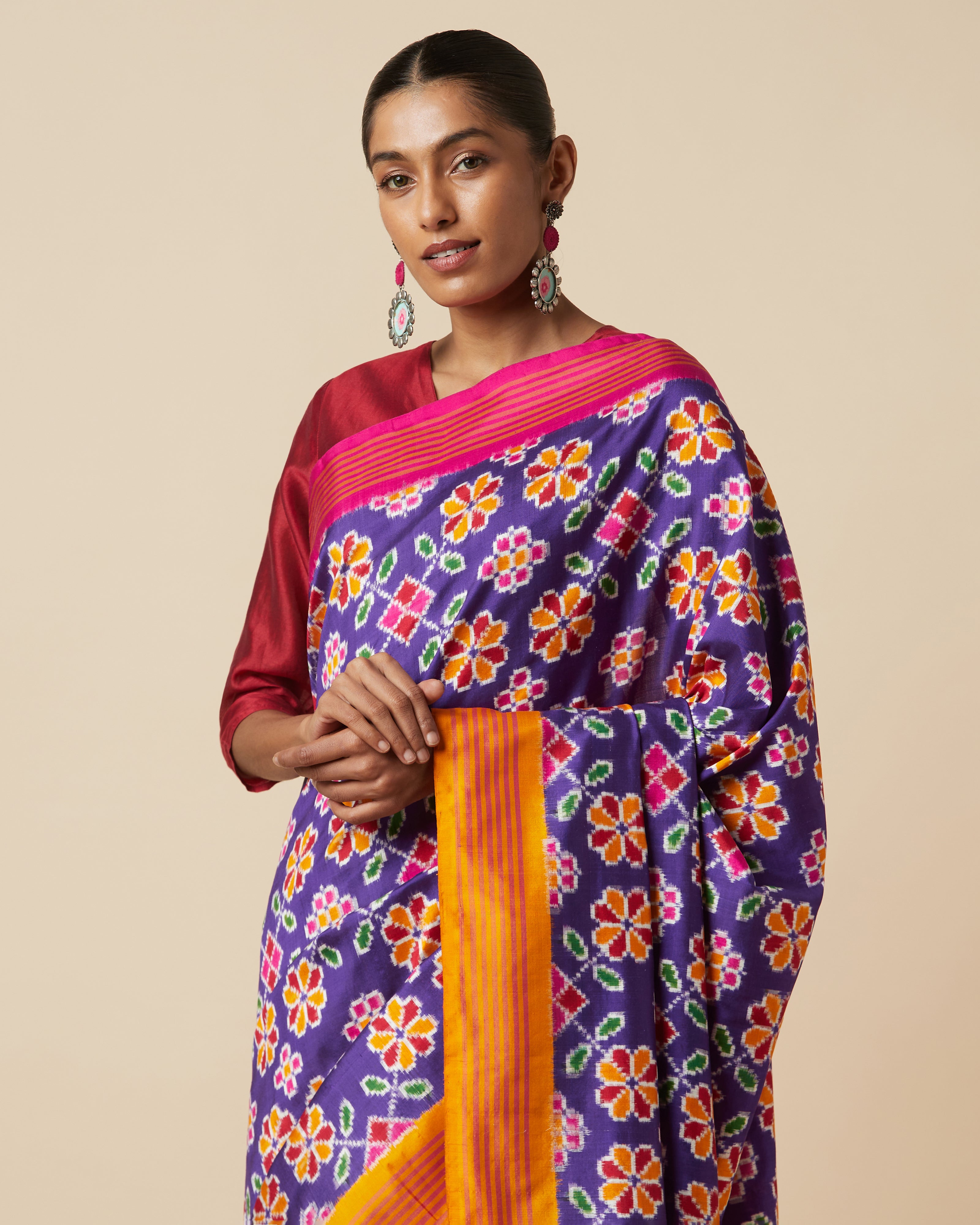 Soneeka Pochampally Double Ikat Silk Saree