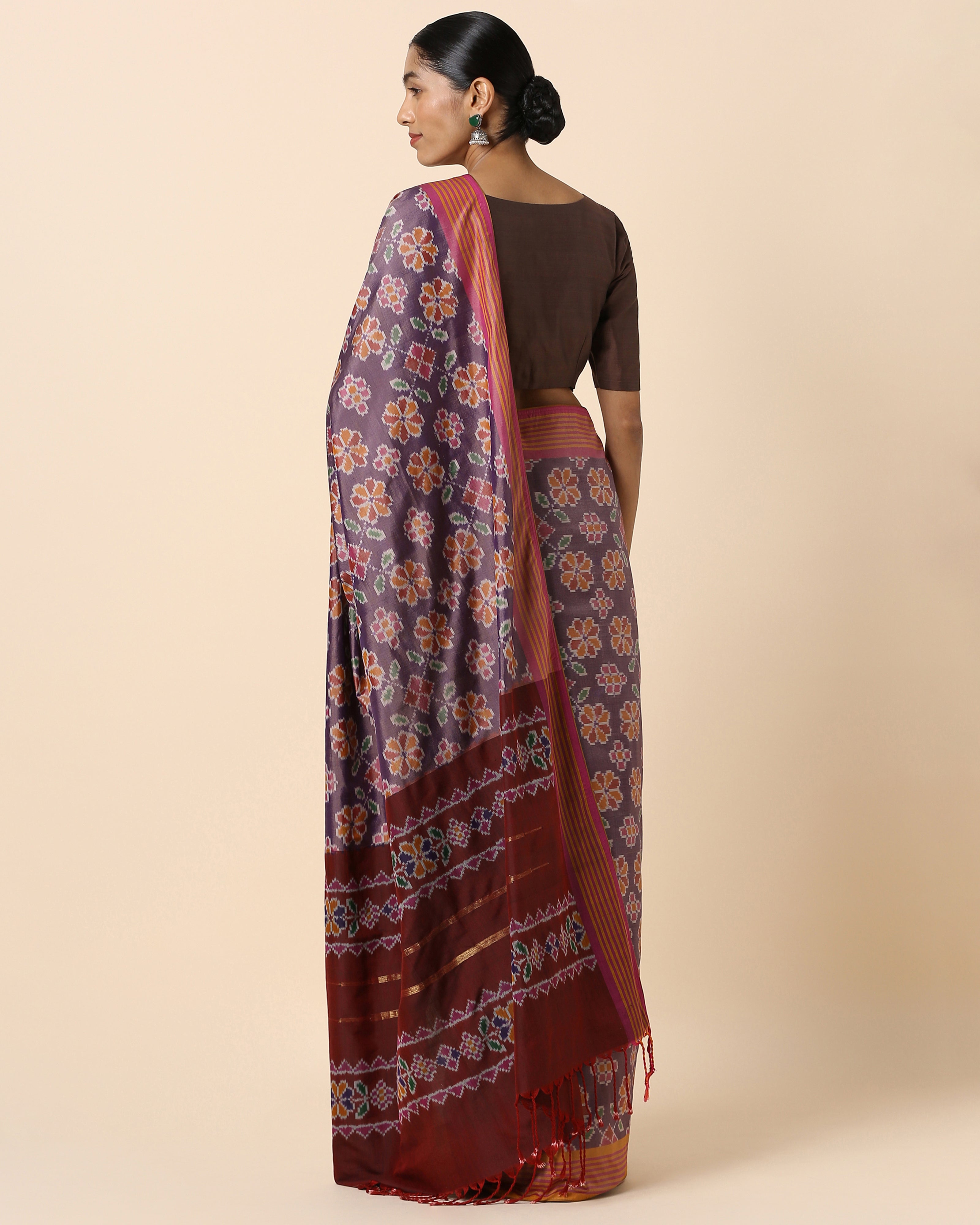 Soneeka Pochampally Warp Ikat Silk Saree