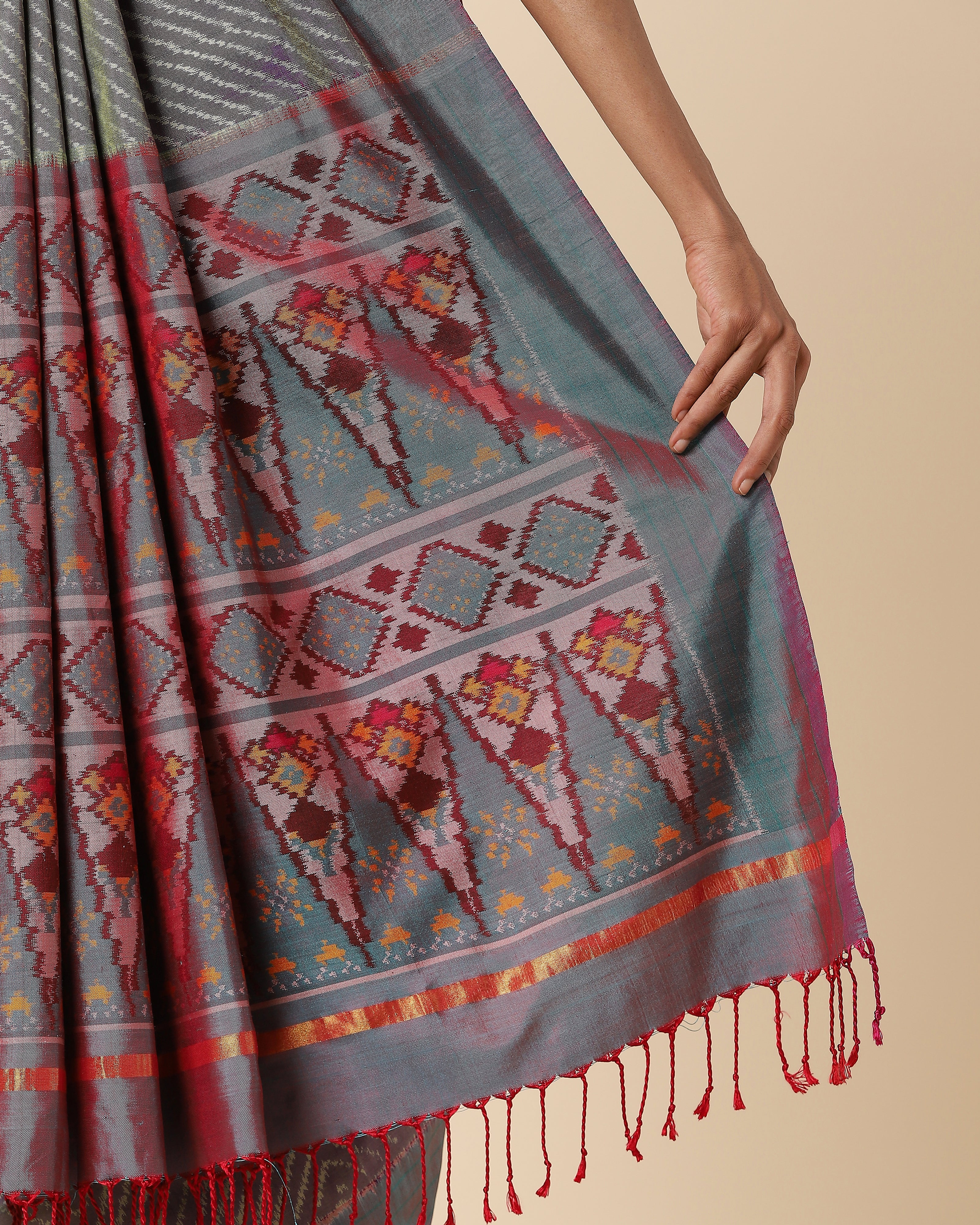Prinna Pochampally Weft Ikat Silk Saree