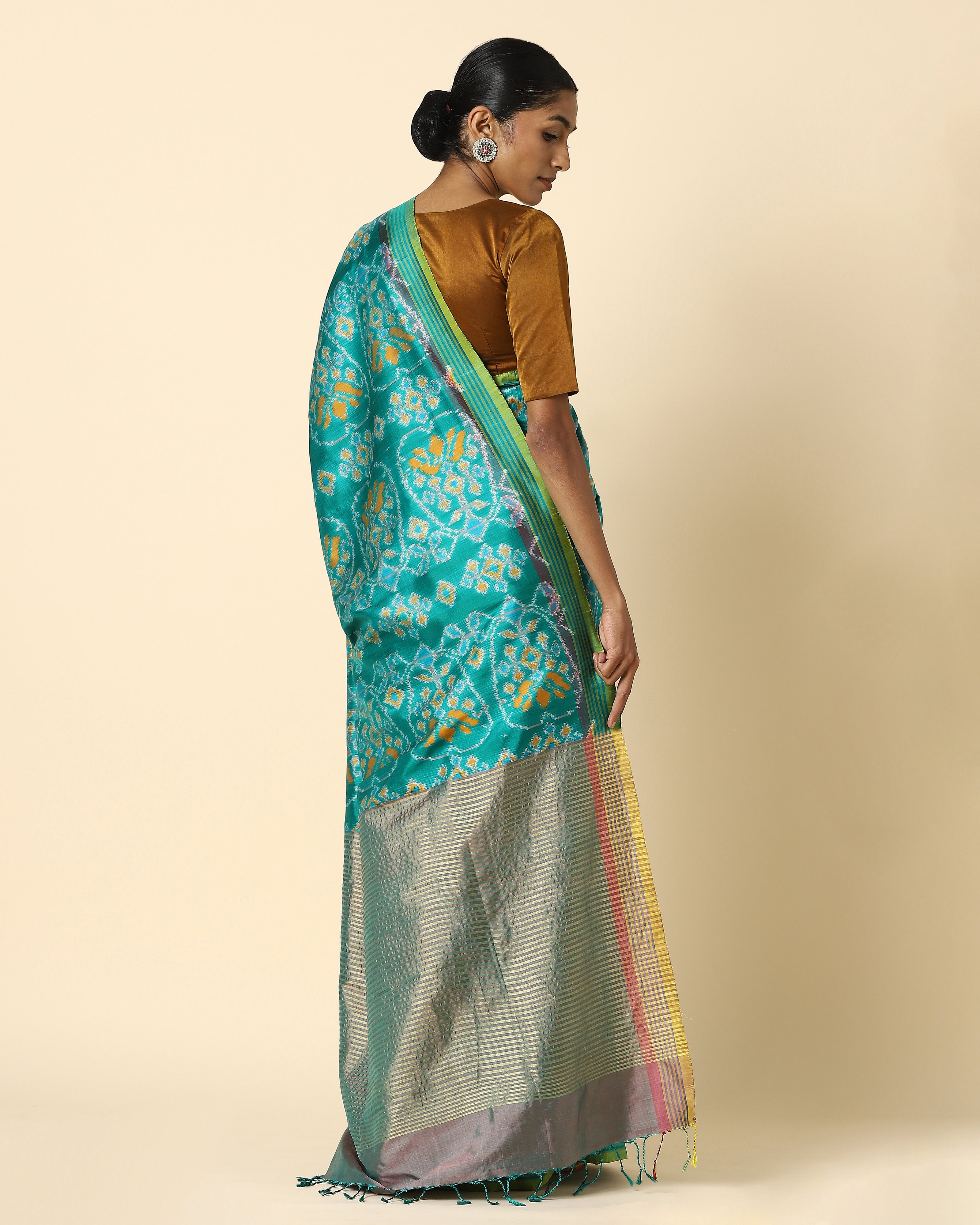 Dayanita Pochampally Weft Ikat Silk Saree