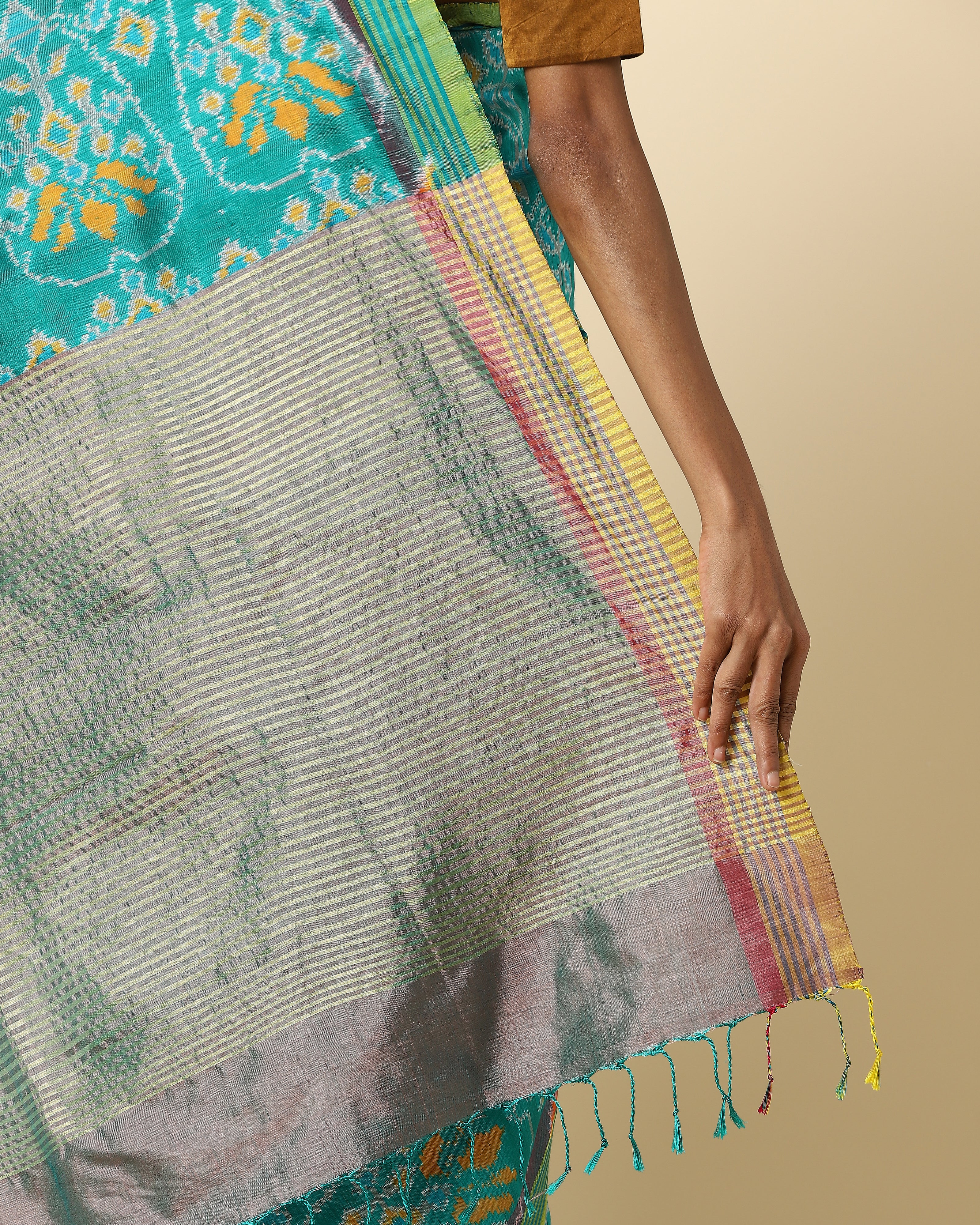 Dayanita Pochampally Weft Ikat Silk Saree