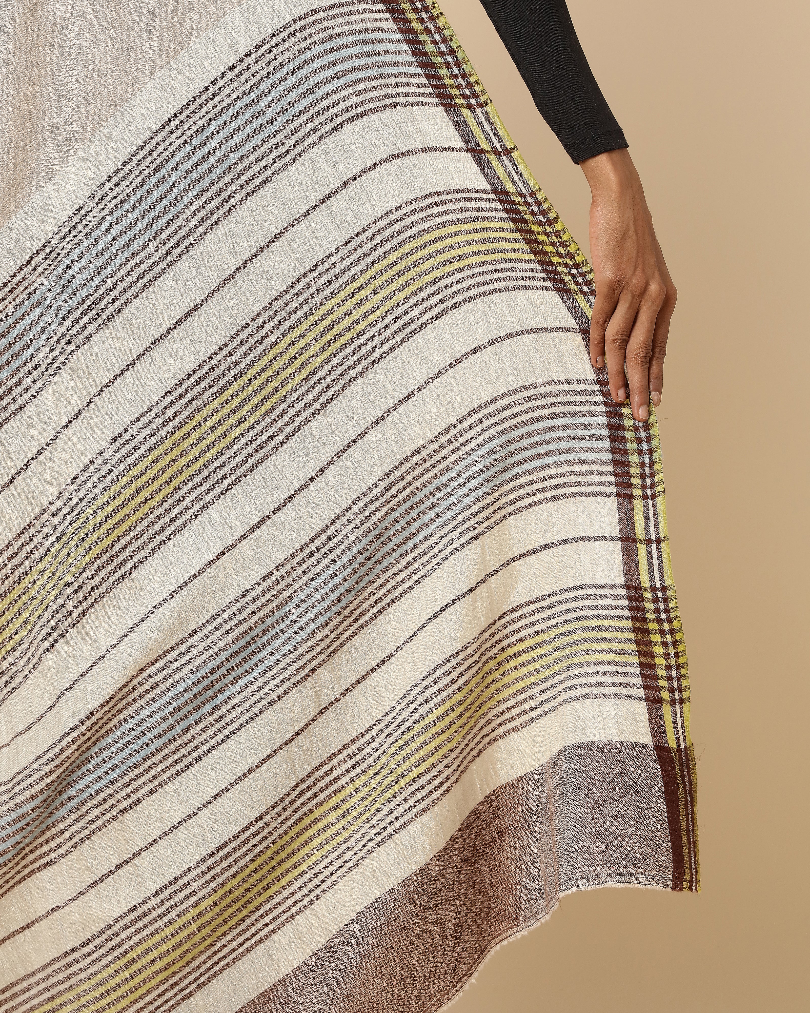 Komal Kashmir Sozni Embroidery Pashmina Saree