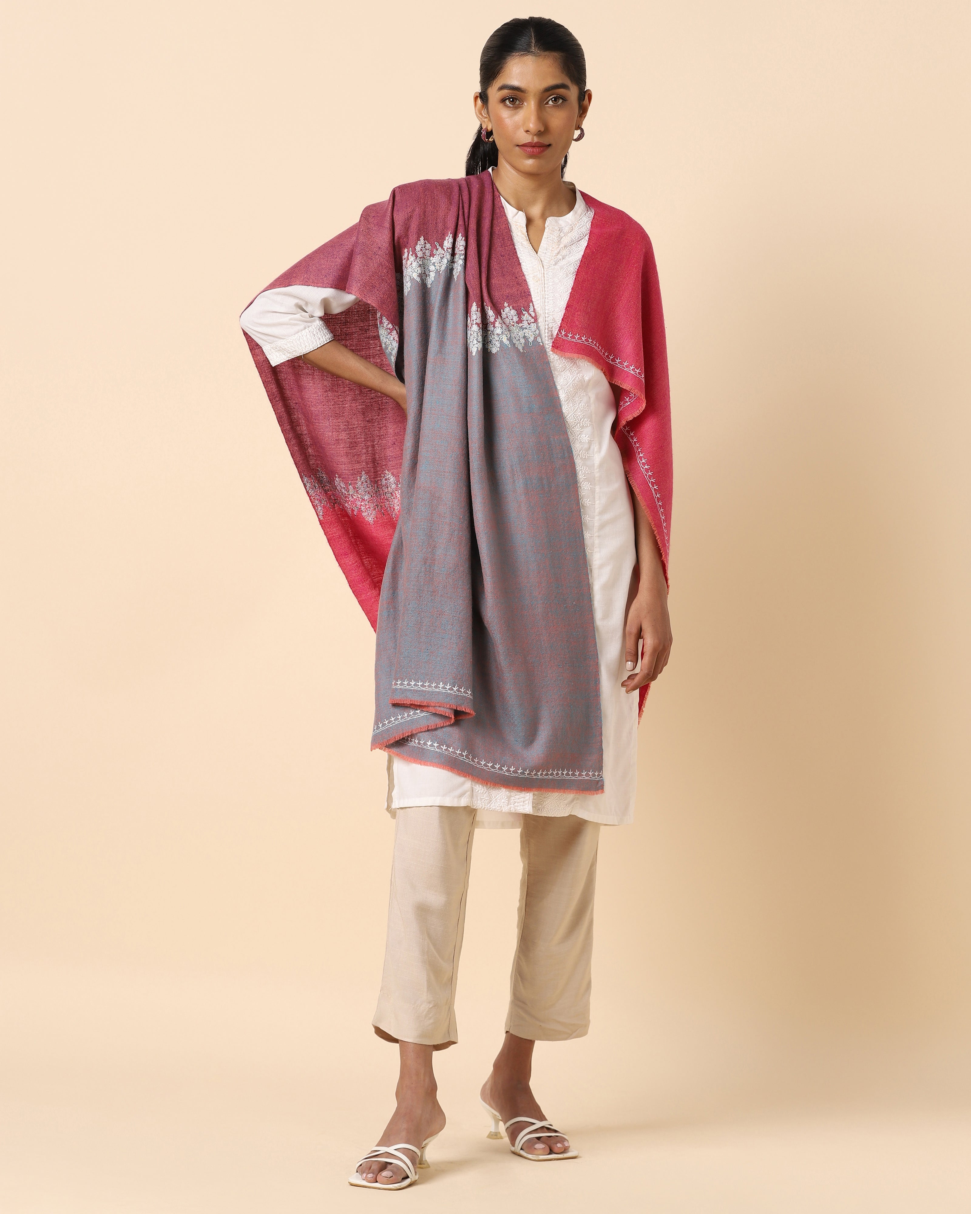 Preeth Kashmir Sozni Embroidery Pashmina Shawl