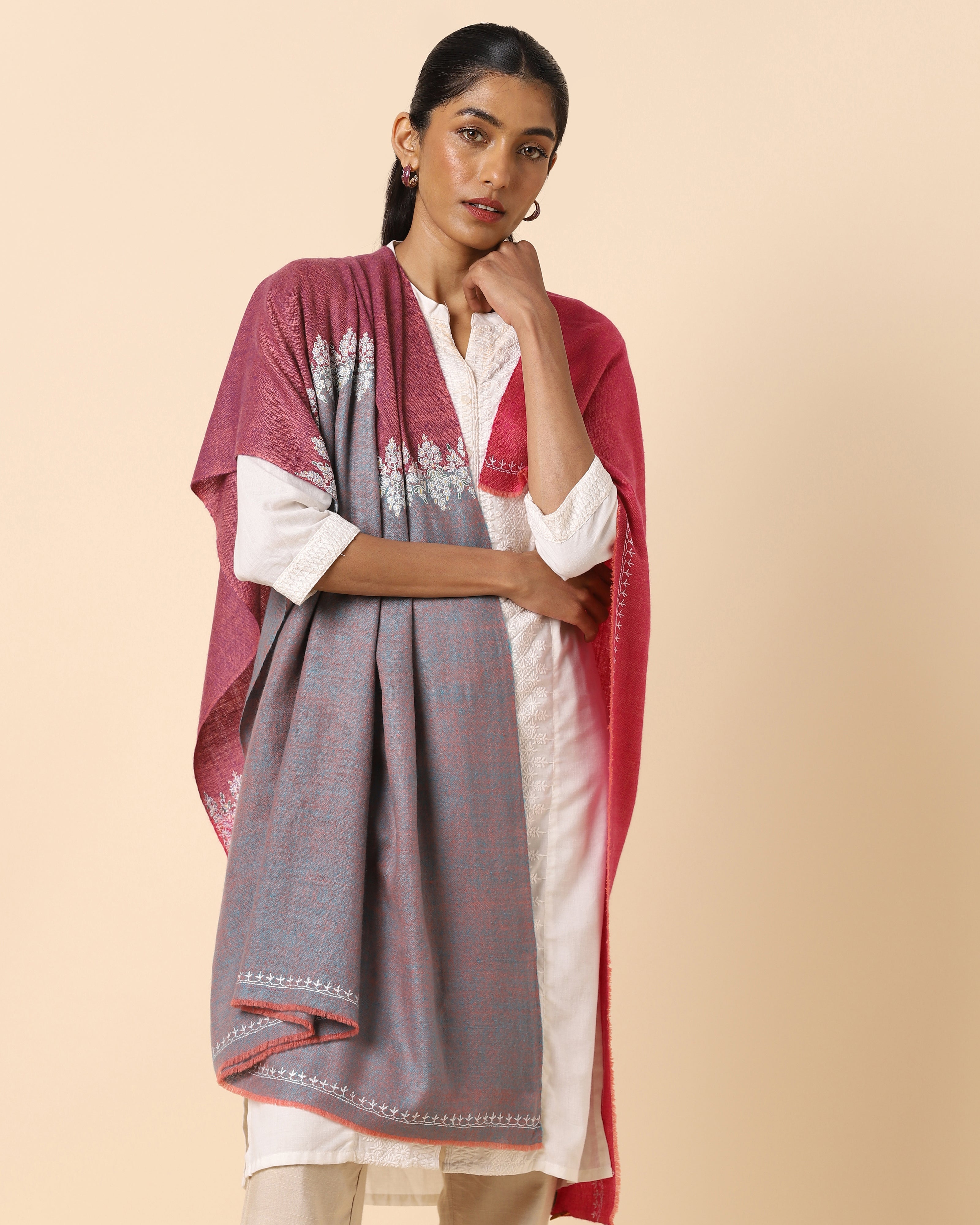 Preeth Kashmir Sozni Embroidery Pashmina Shawl