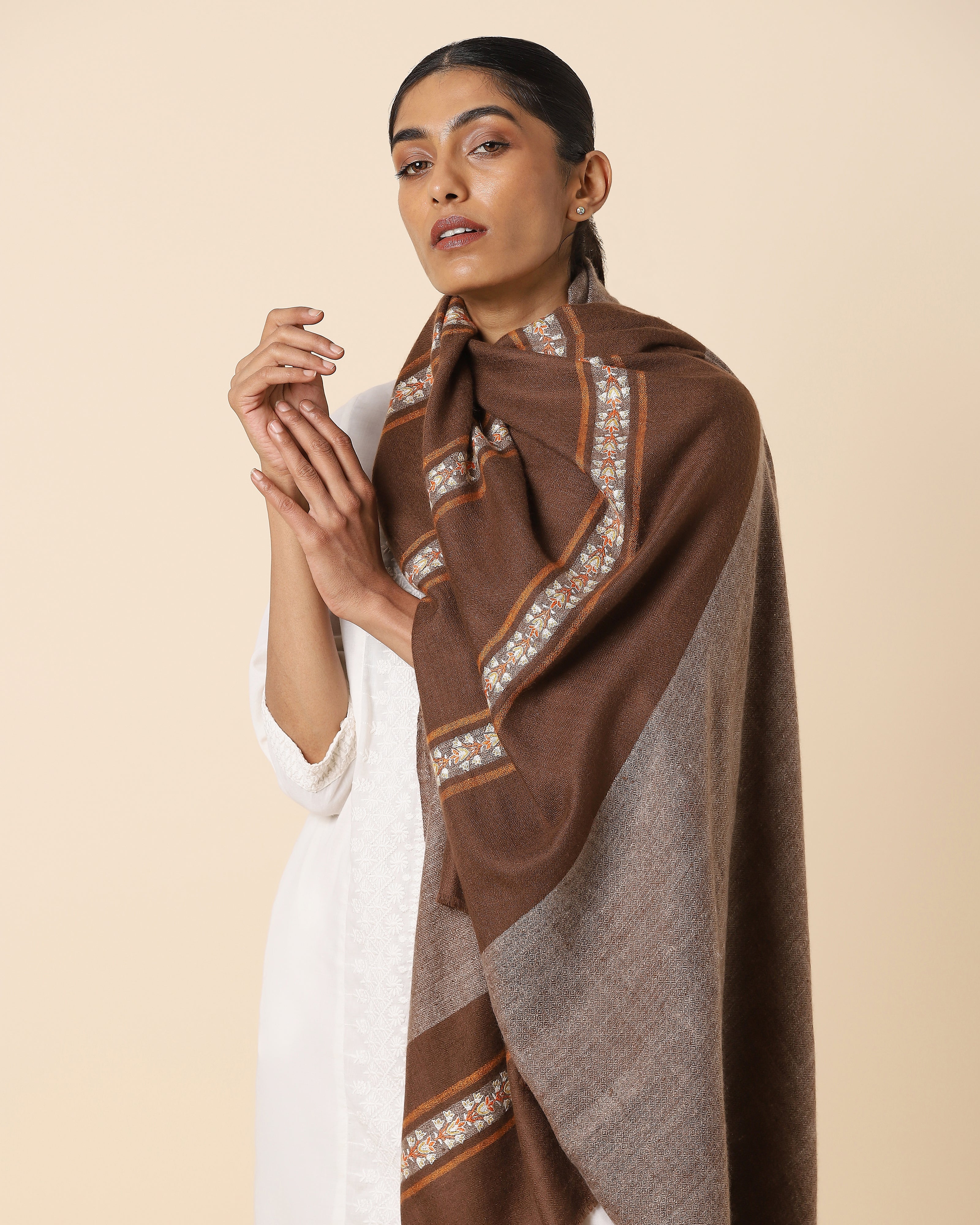 Sanam Kashmir Sozni Embroidery Pashmina Shawl