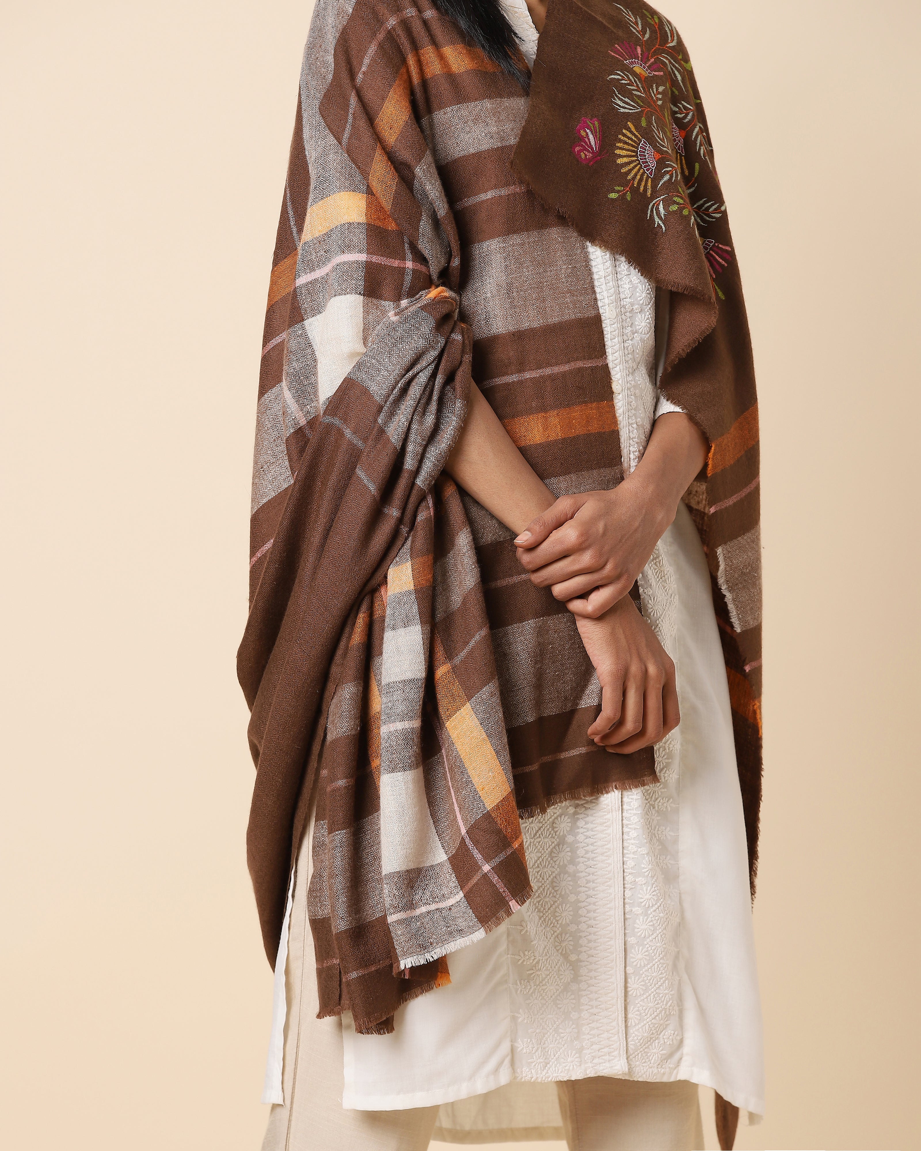 Chahat Kashmir Sozni Embroidery Pashmina Shawl