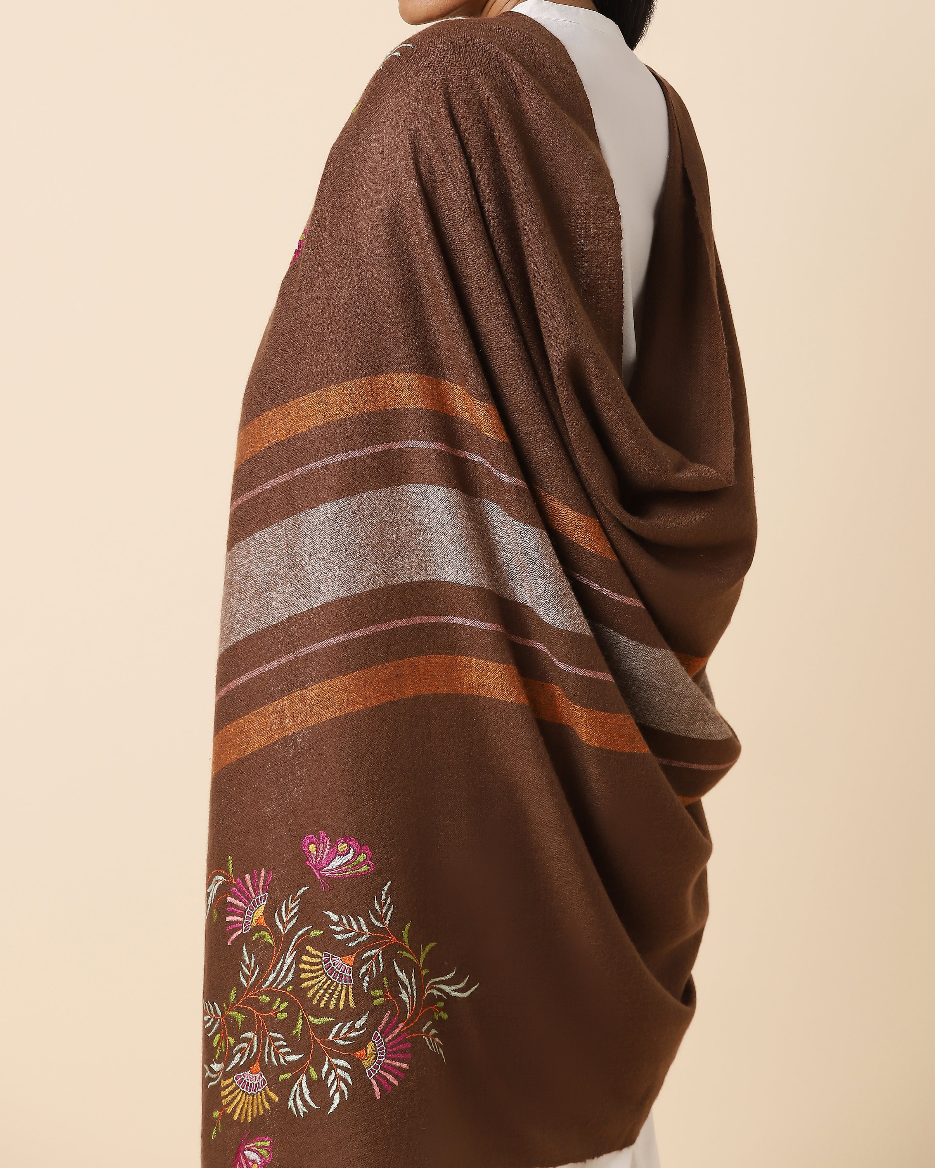 Chahat Kashmir Sozni Embroidery Pashmina Shawl