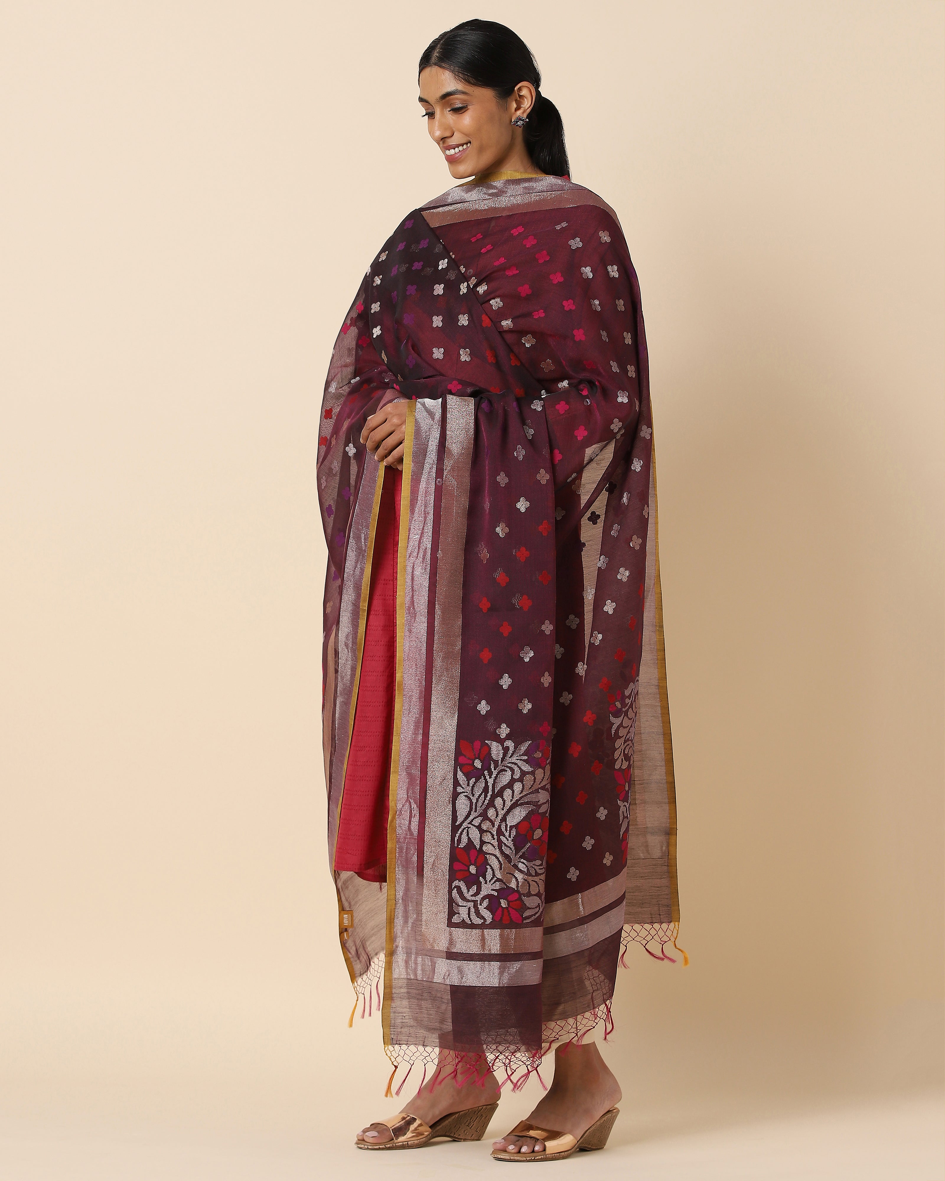 Rudra Banarasi Jamdani Silk Dupatta