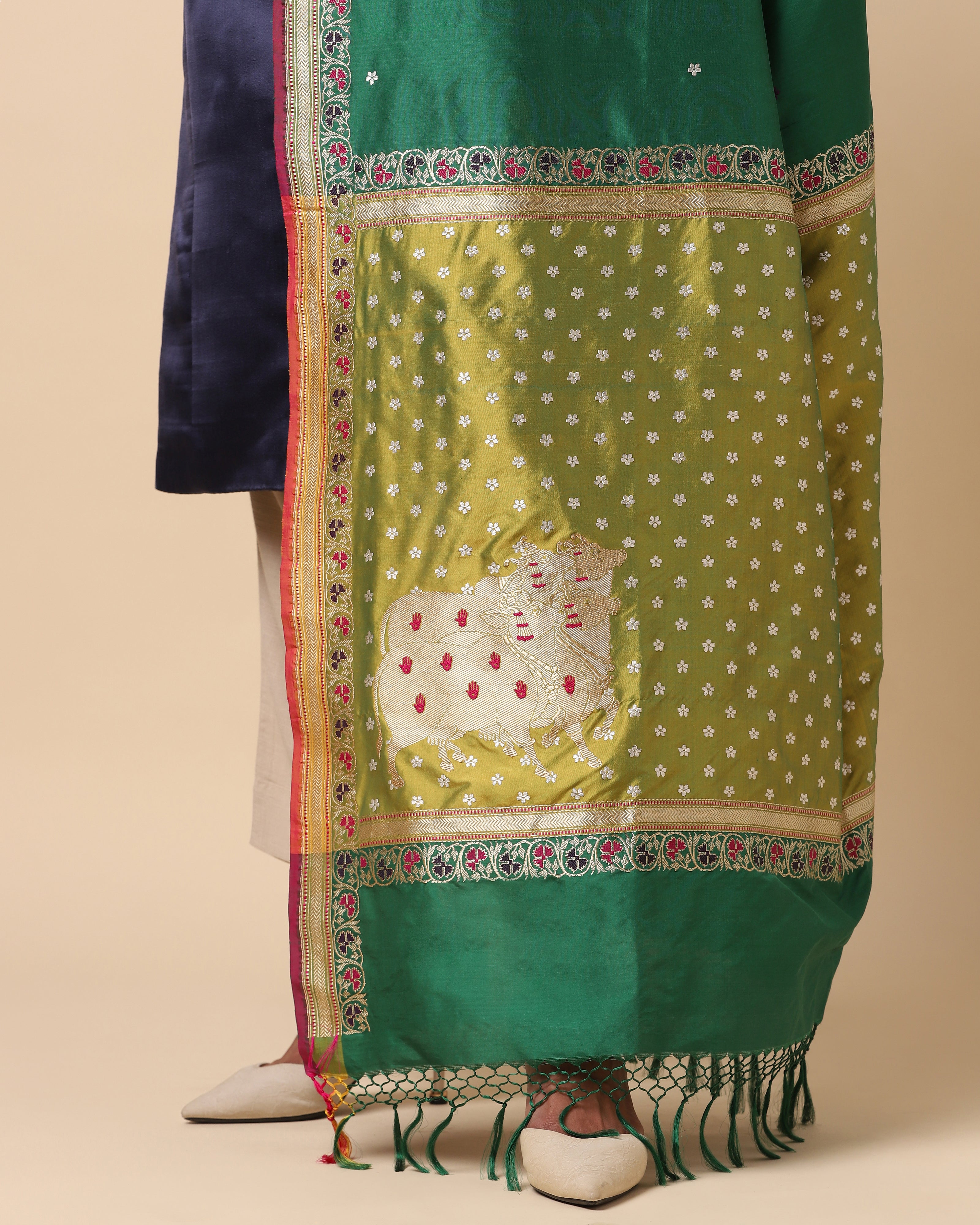 Nandi Banarasi Kadwa Silk Dupatta
