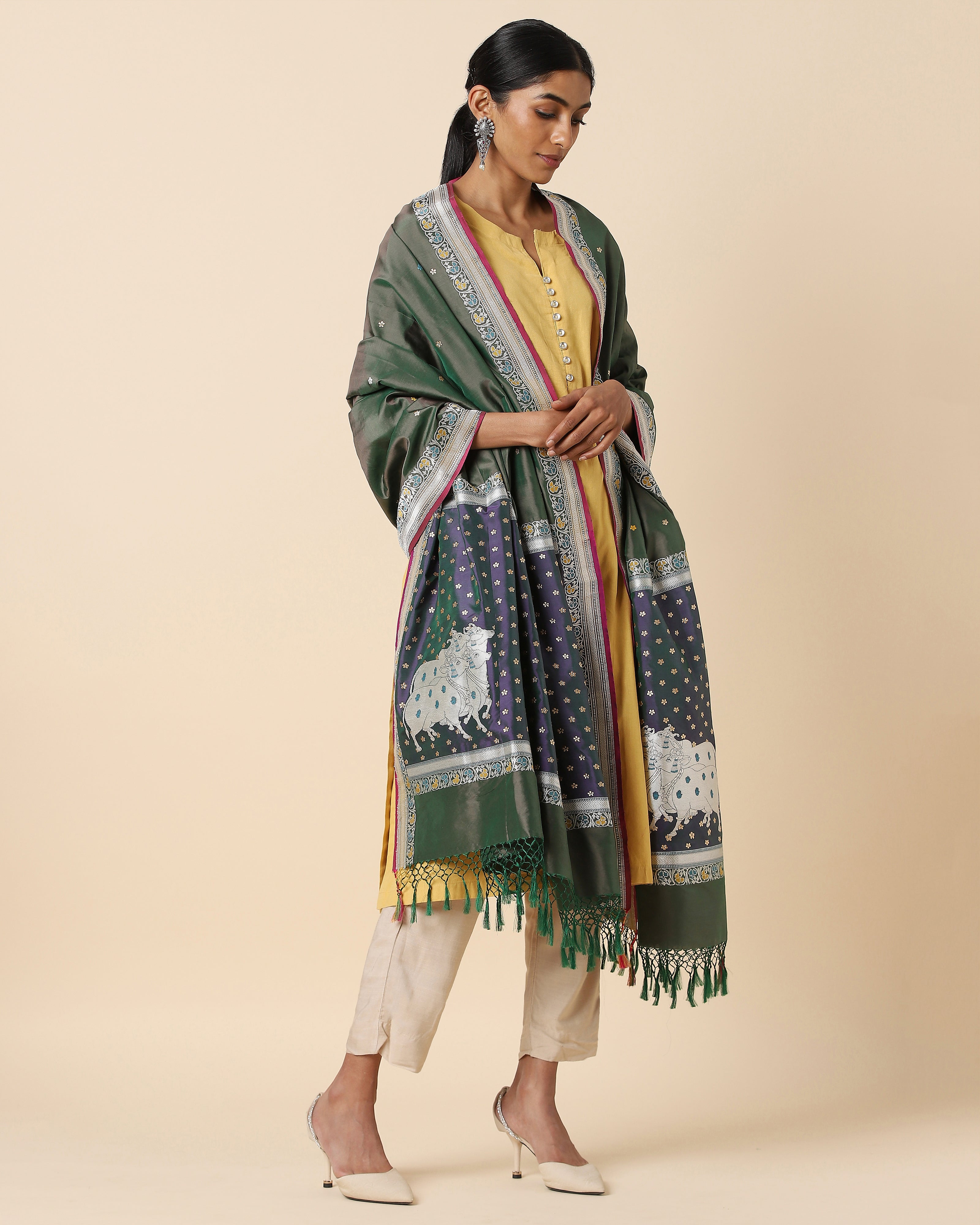 Nandi Banarasi Kadwa Silk Dupatta