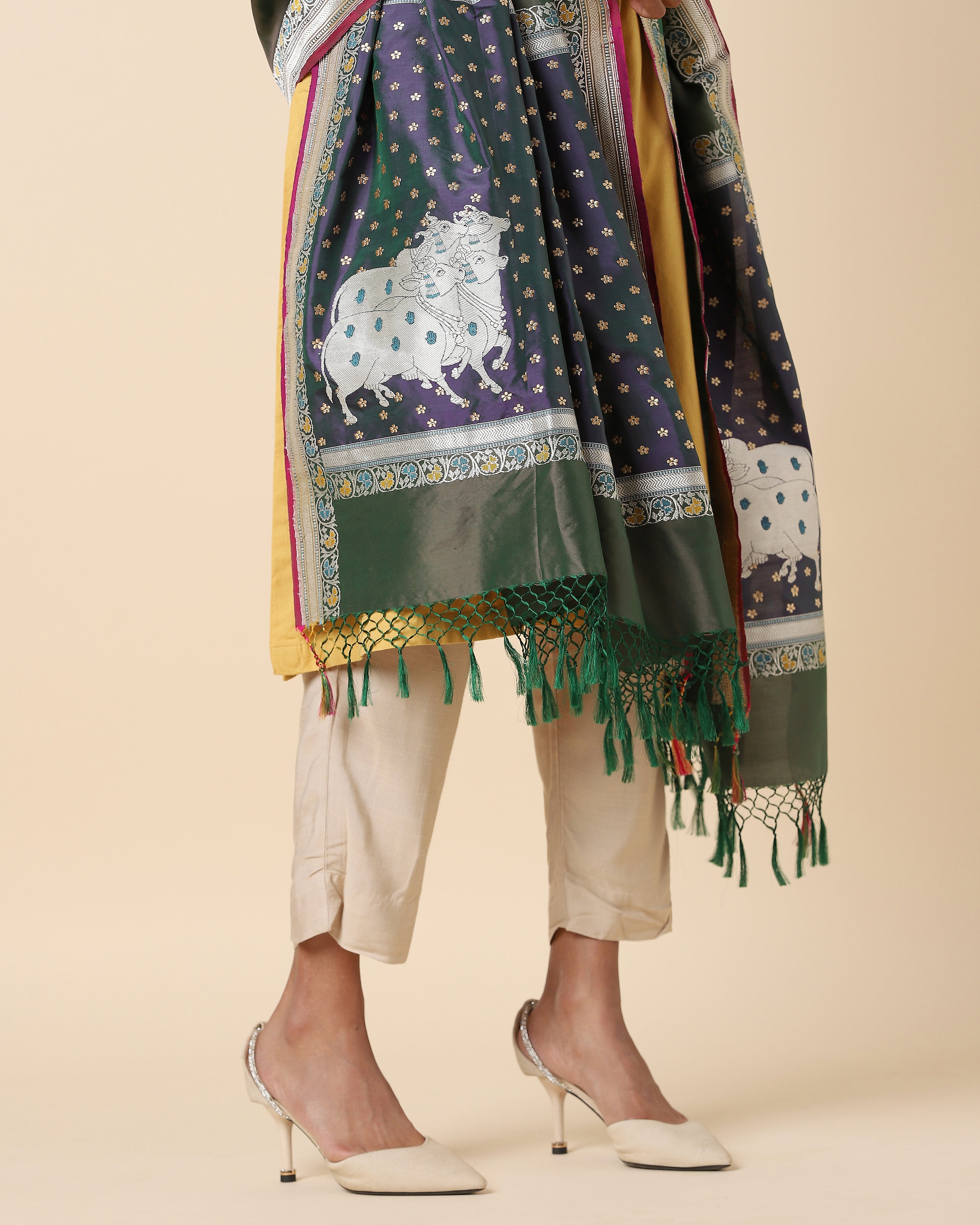 Nandi Banarasi Kadwa Silk Dupatta