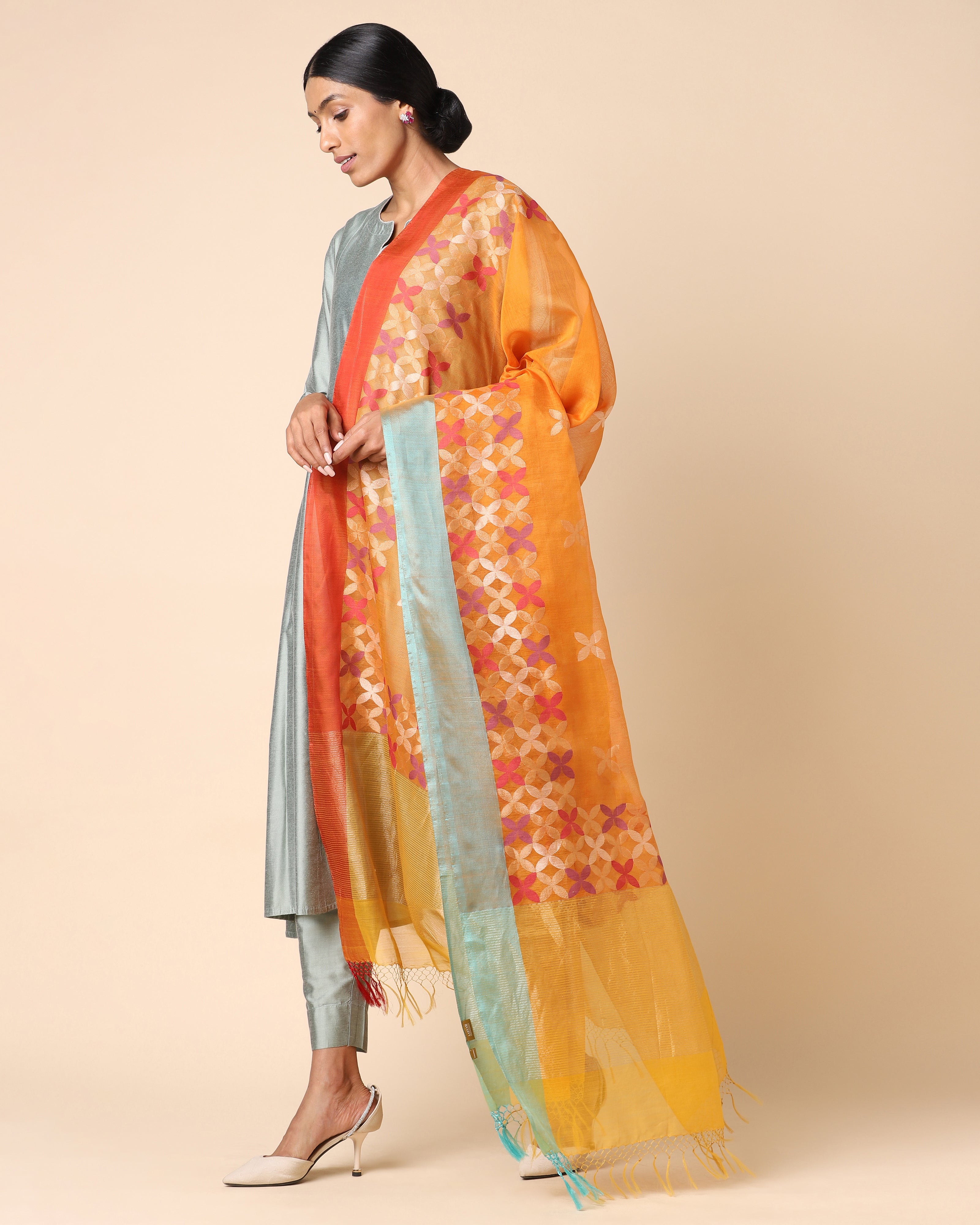 Elanor Banarasi Jamdani Silk Cotton Dupatta