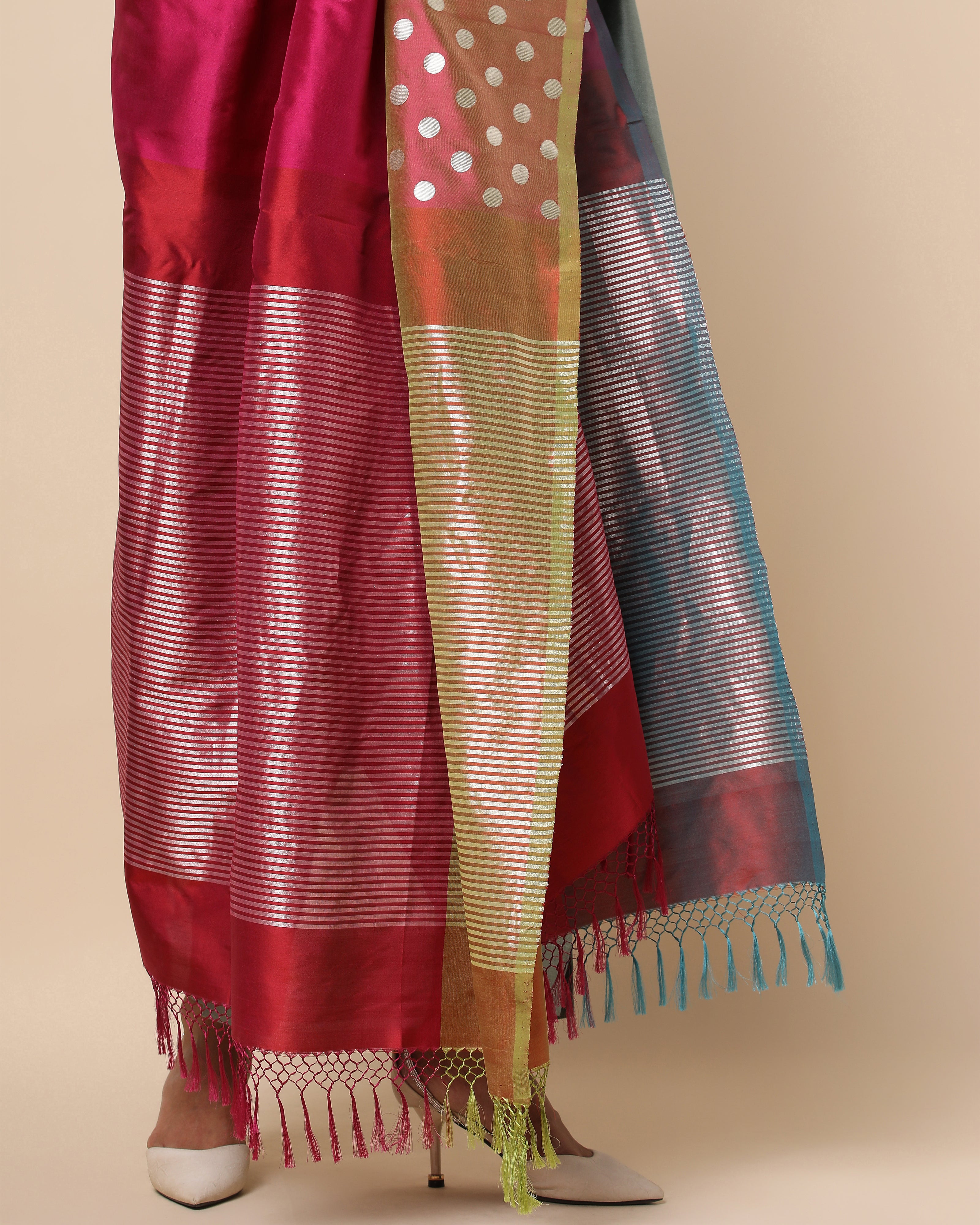 Ashni Banarasi Cutwork Silk Dupatta