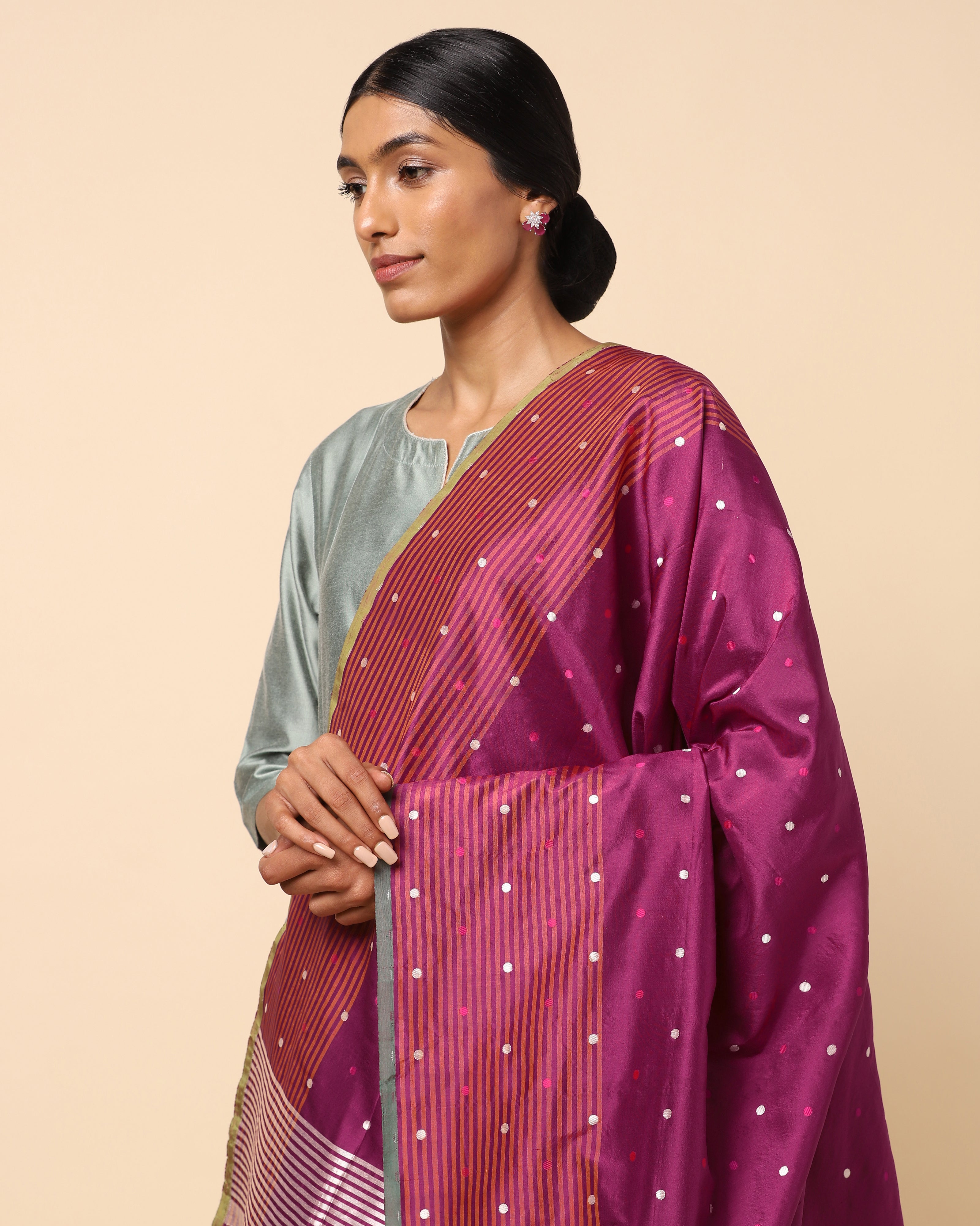 Manasa Banarasi Cutwork Silk Dupatta