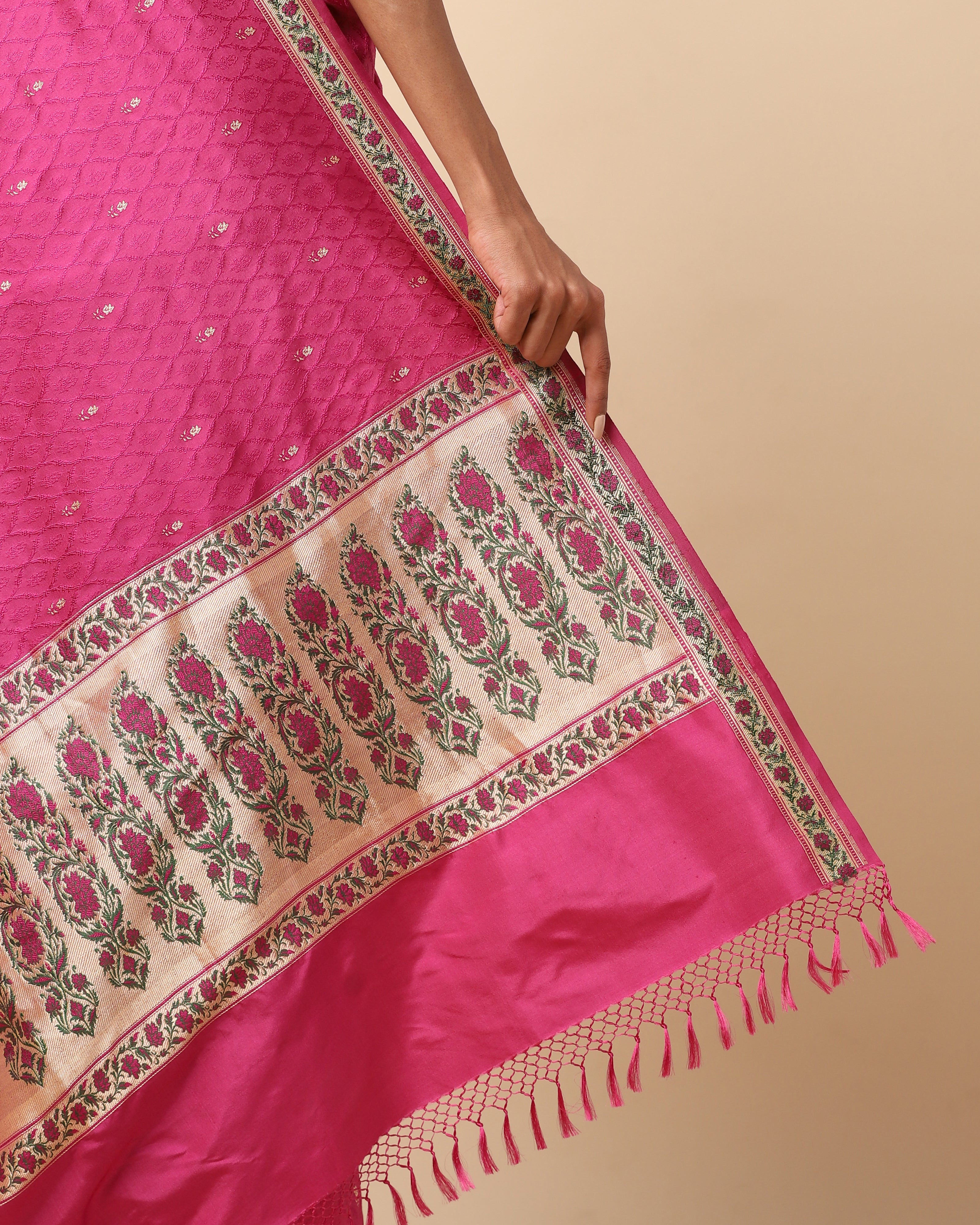 Darsh Banarasi Tanchoi and Kadwa Silk Saree