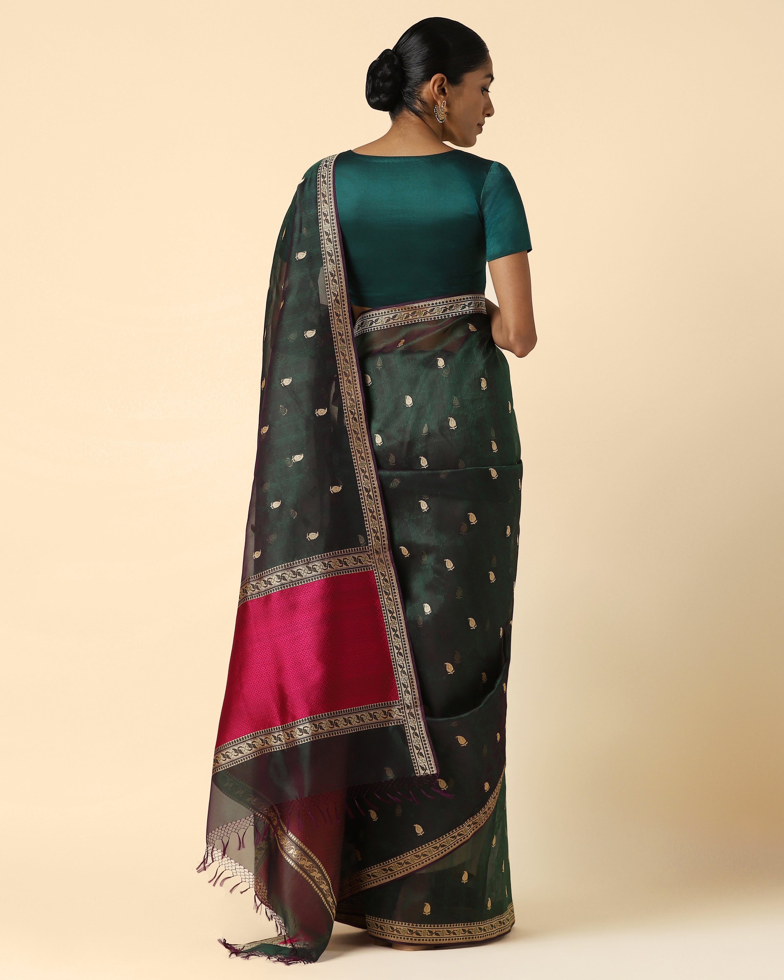 Brinda Banarasi Tanchoi and Kadwa Silk Saree