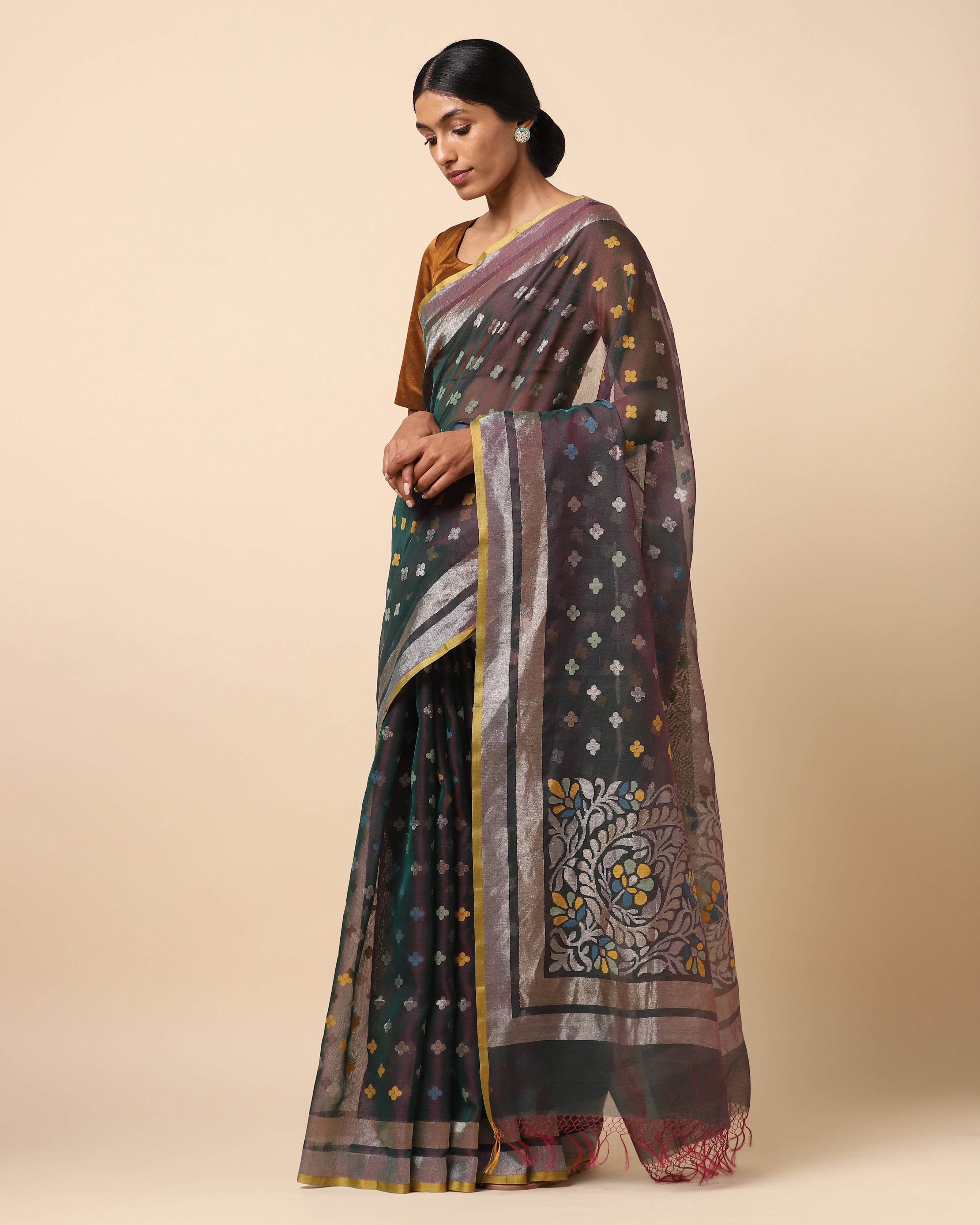 Rudra Banarasi Jamdani Silk Cotton Saree