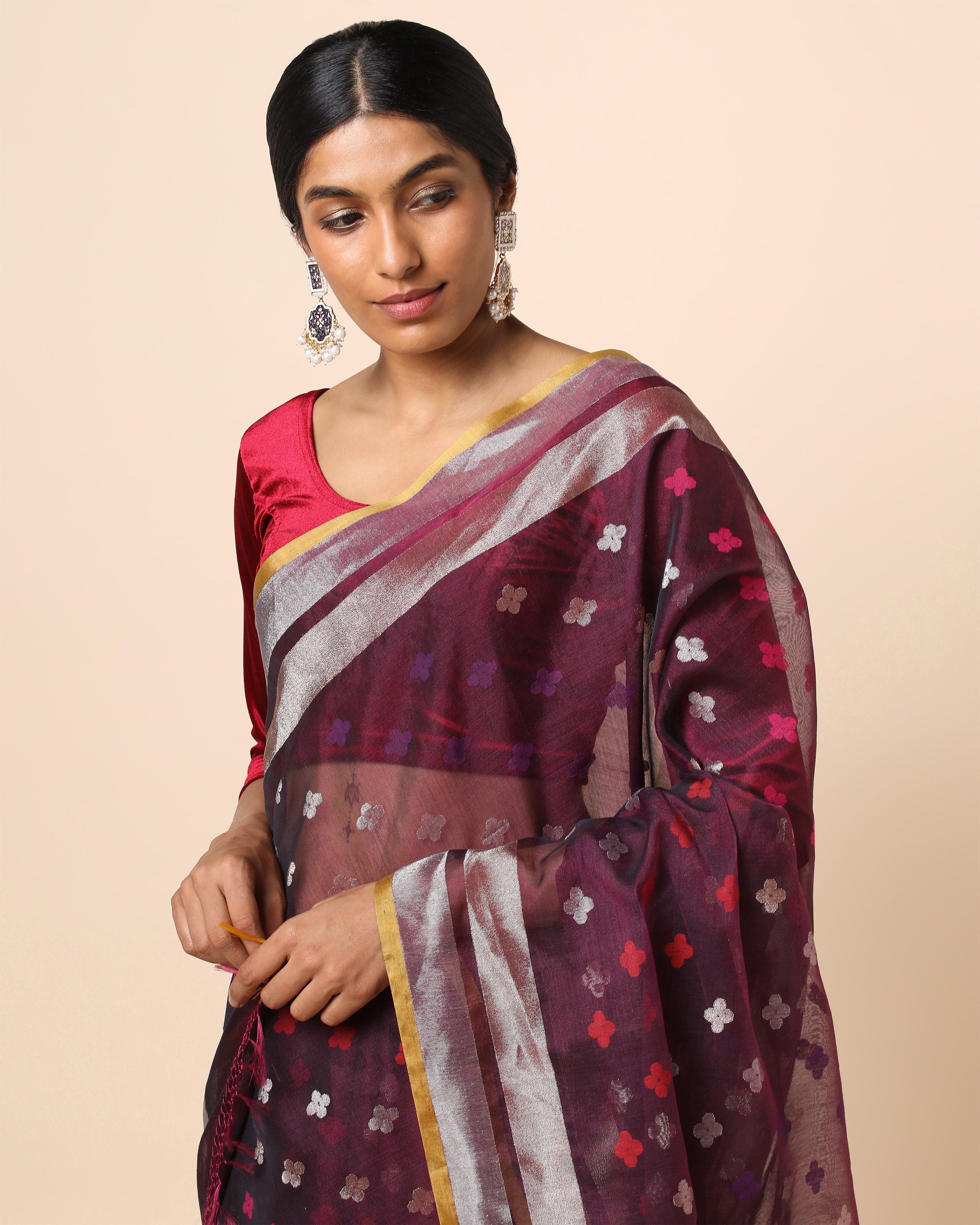 Rudra Banarasi Jamdani Silk Cotton Saree