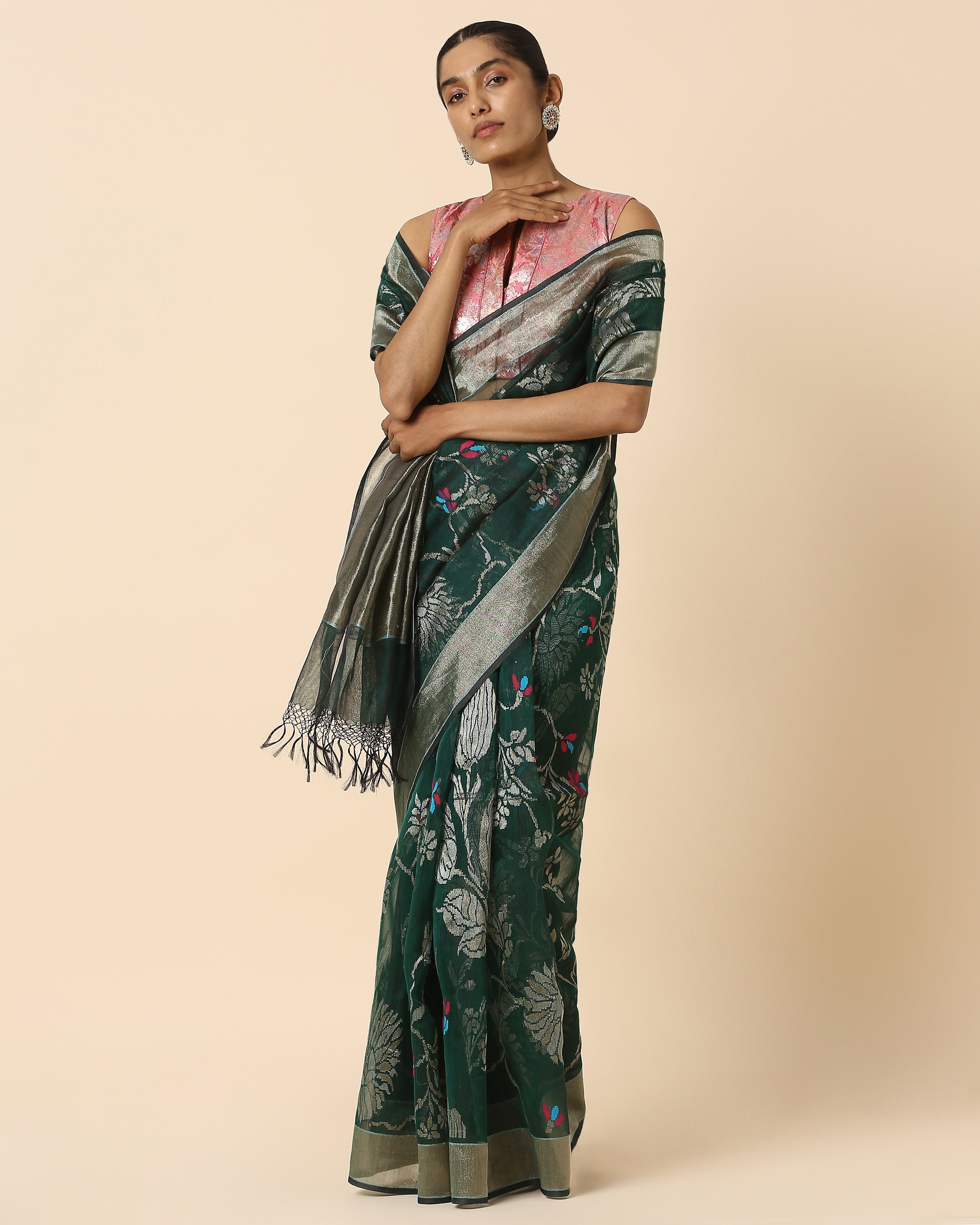 Ahana Banarasi Jamdani Silk Cotton Saree