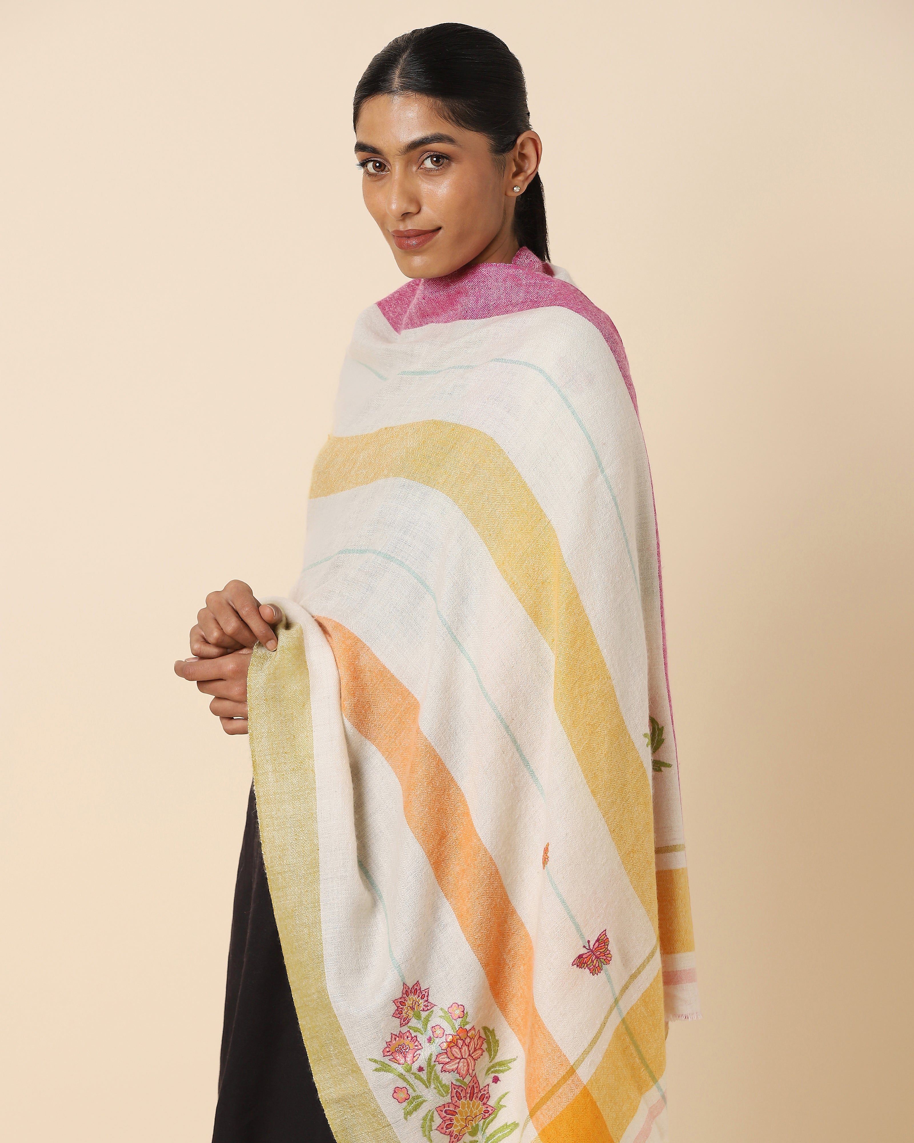 Divani Kashmir Sozni Embroidery Pashmina Stole