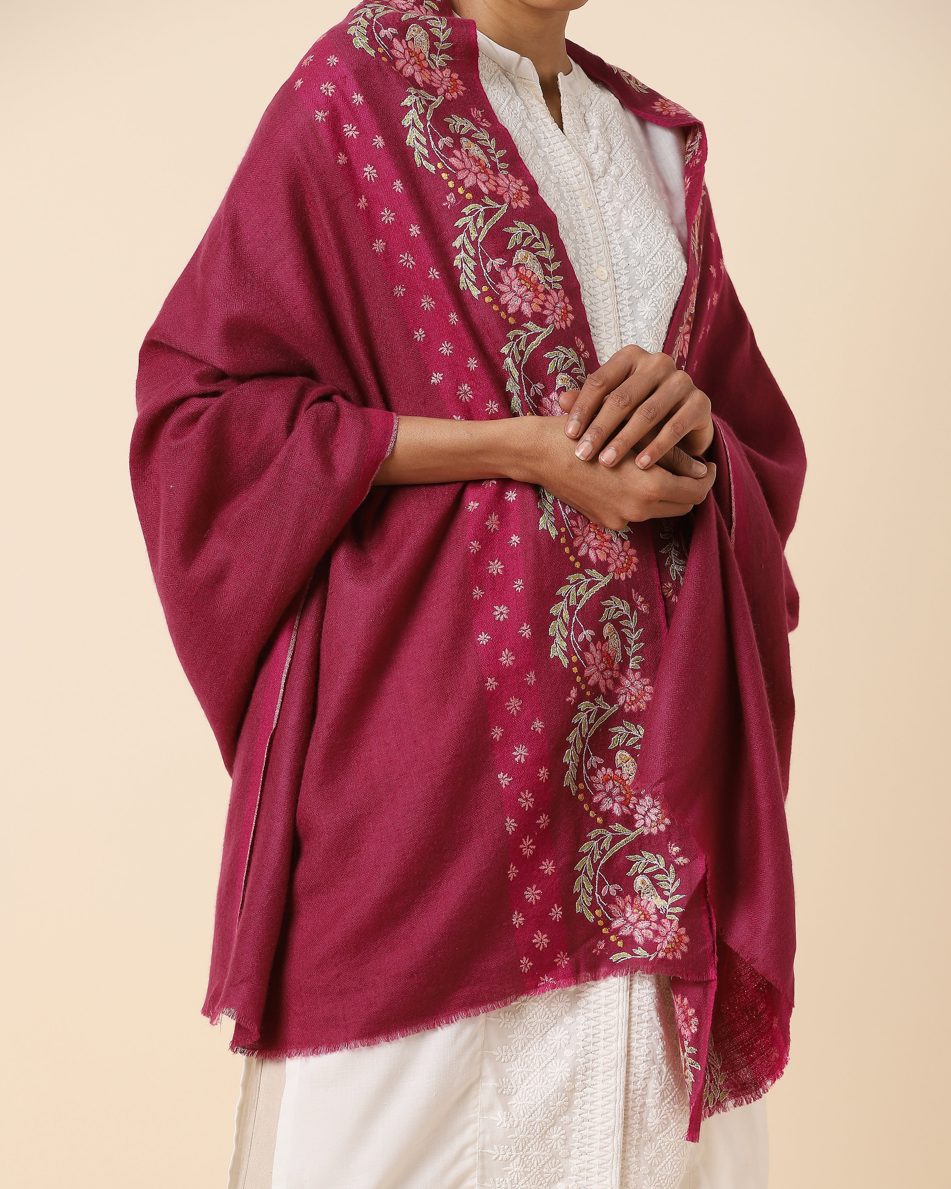 Priyasi Kashmir Sozni Embroidery Pashmina Stole