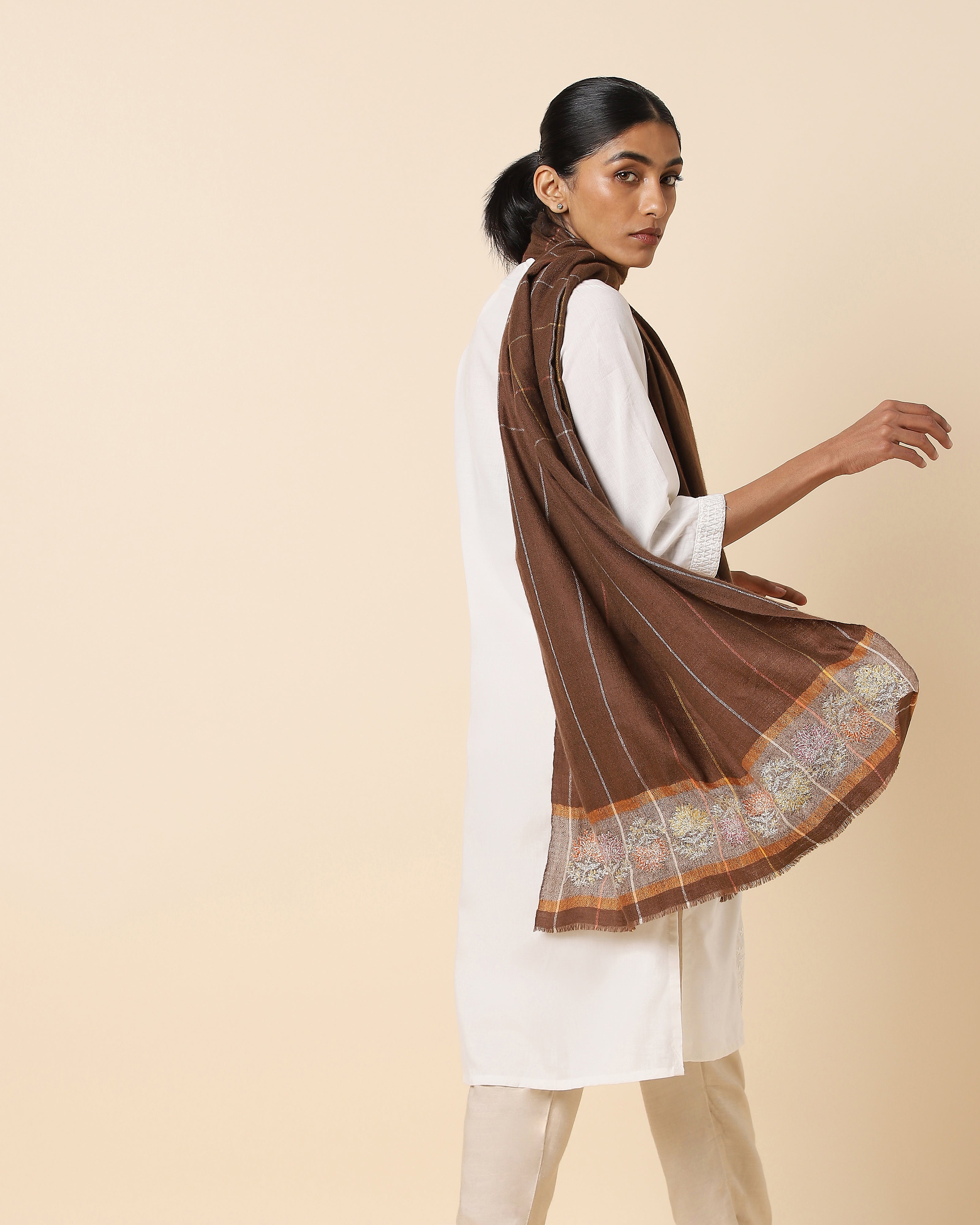 Premika Kashmir Sozni Embroidery Pashmina Stole