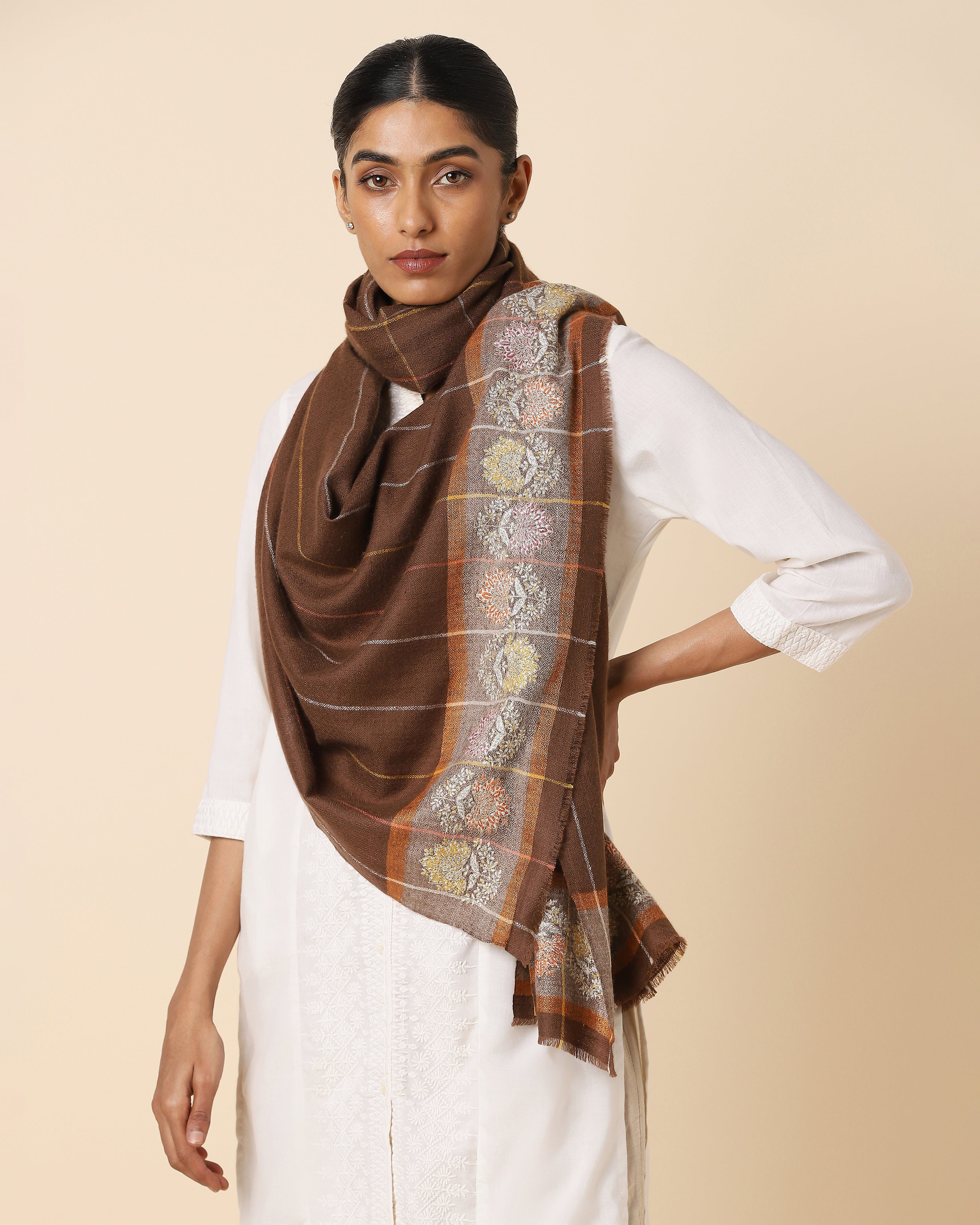 Premika Kashmir Sozni Embroidery Pashmina Stole
