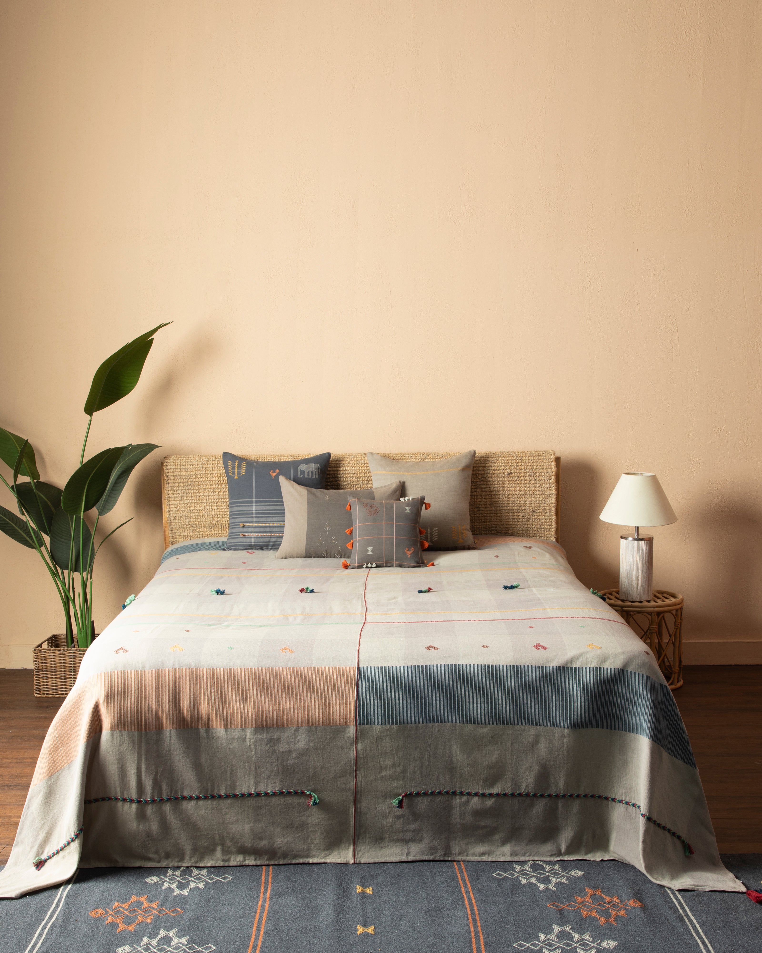 Salazar Bhujodi Extra Weft Cotton Double Bed Cover