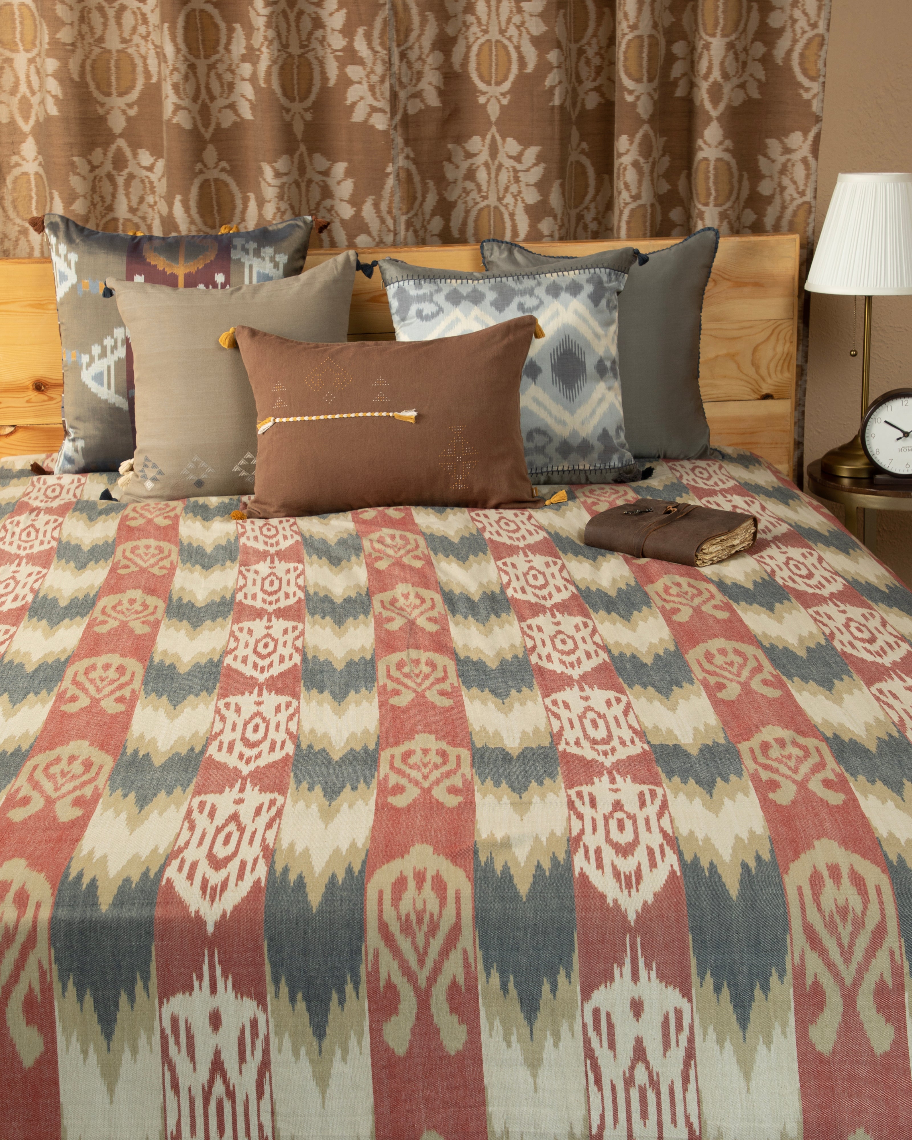 Feray Pochampally Warp Ikat Cotton Double Bed Cover