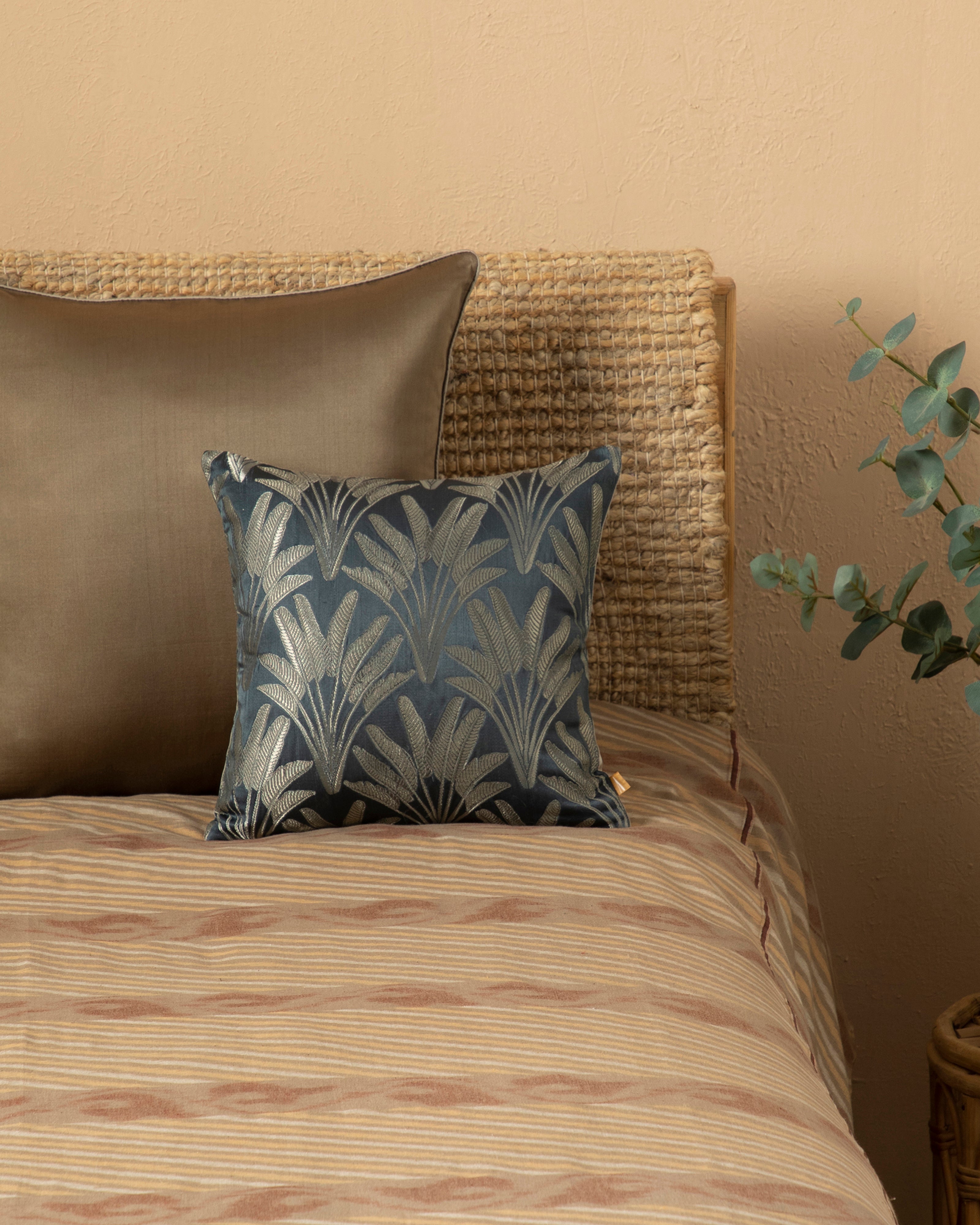 Asoka Banarasi Satin Brocade Silk Cushion Cover