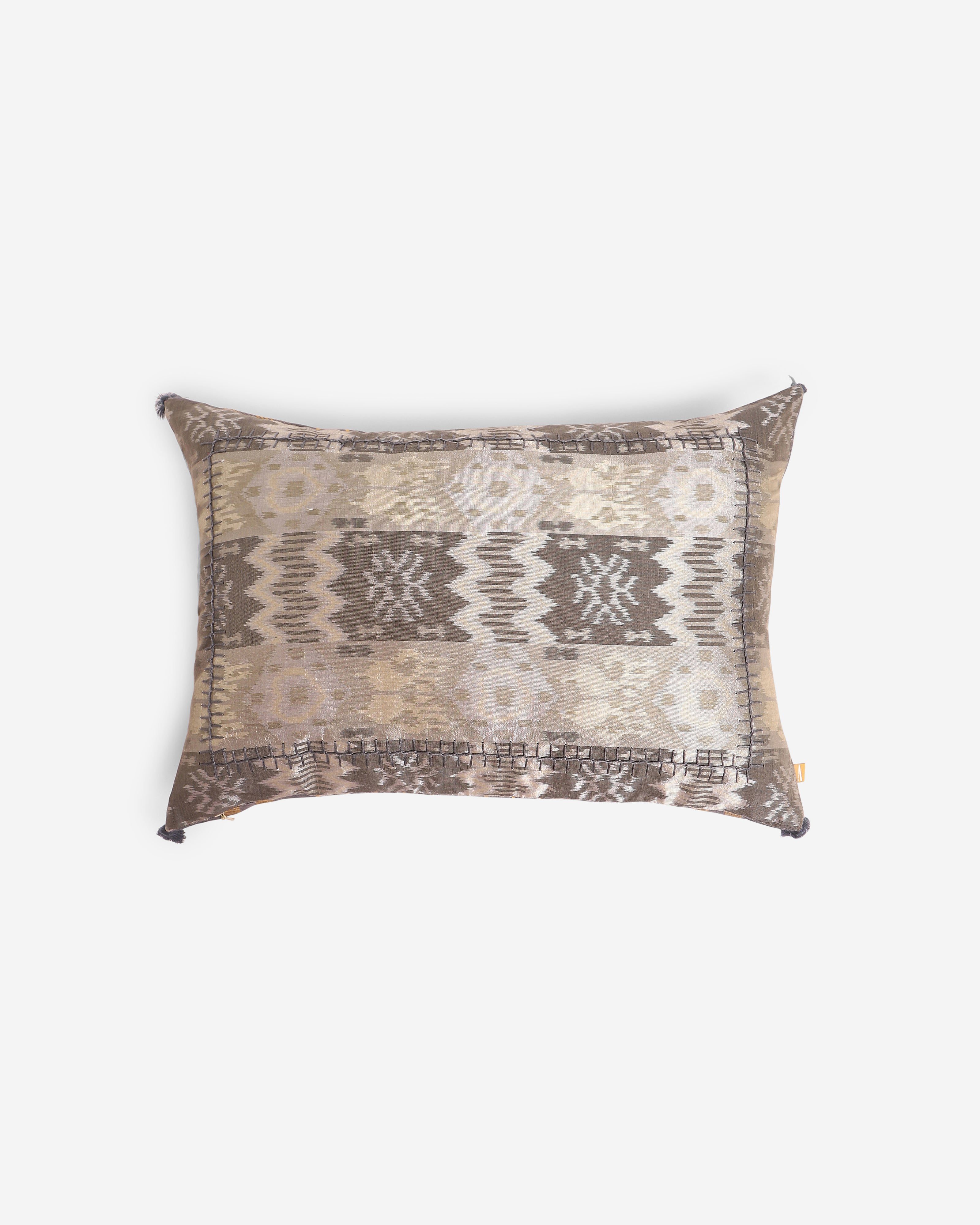 Nurgul Pochampally Weft Ikat Cotton Silk Cushion Cover