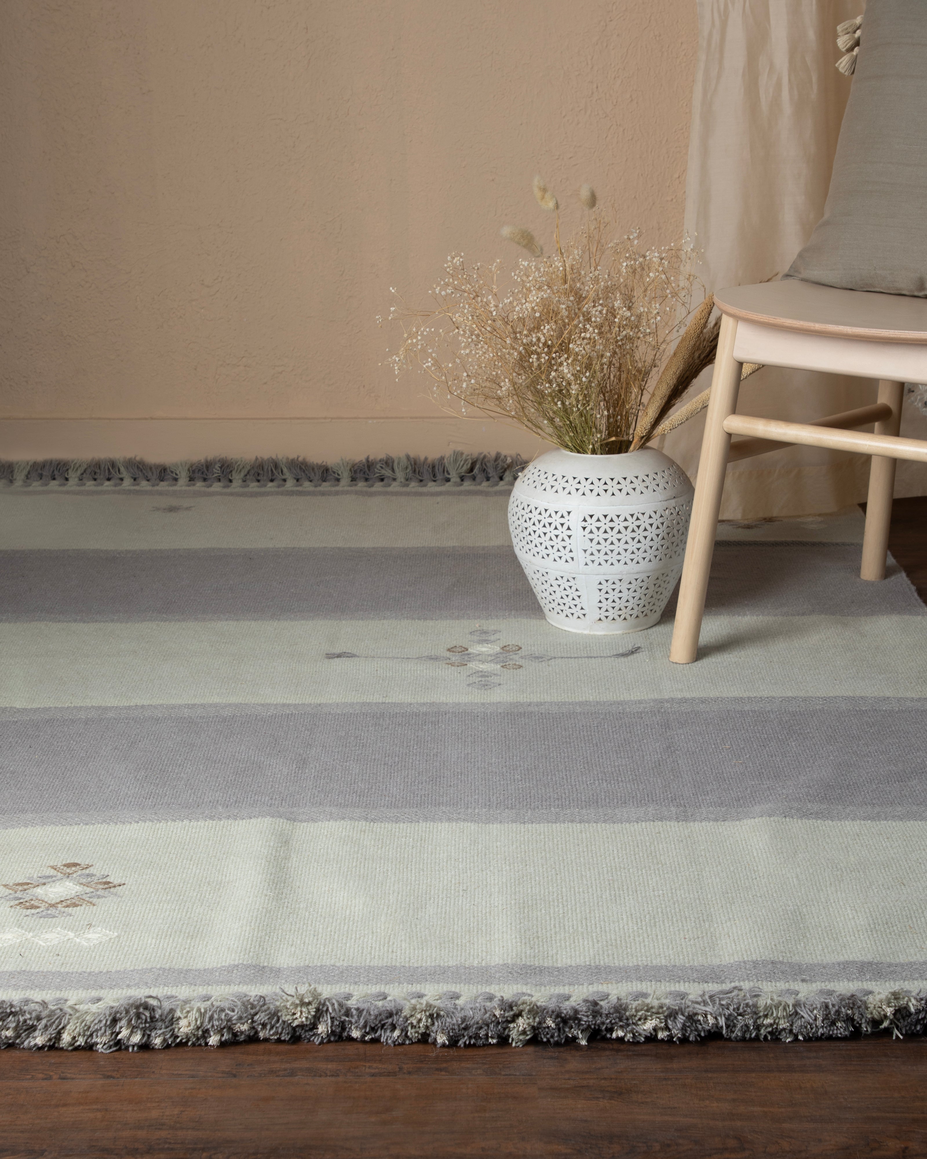 Berat Bhujodi Extra Weft Cotton Wool Rug