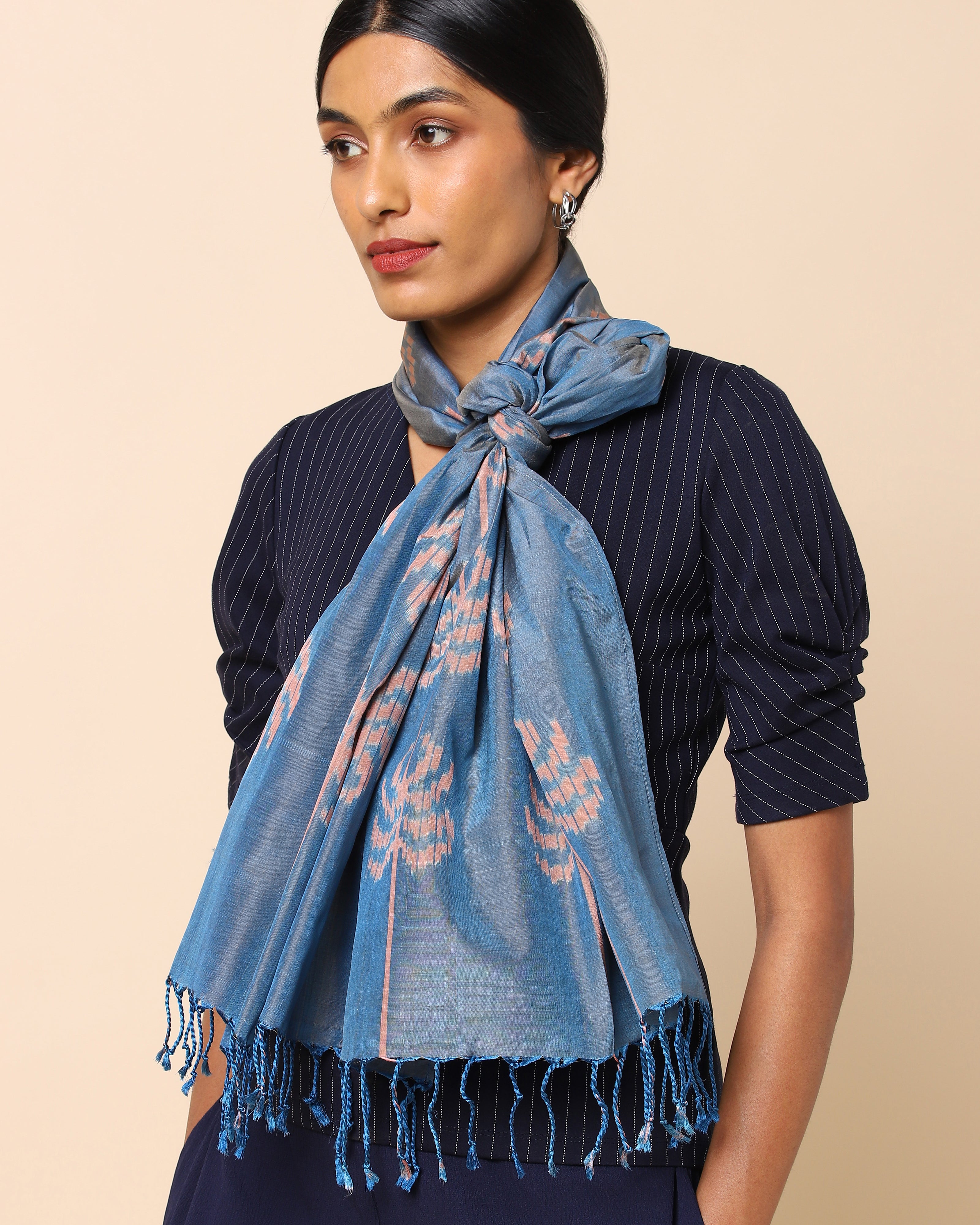 Panaa Pochampally Warp Ikat Silk Cotton Stole