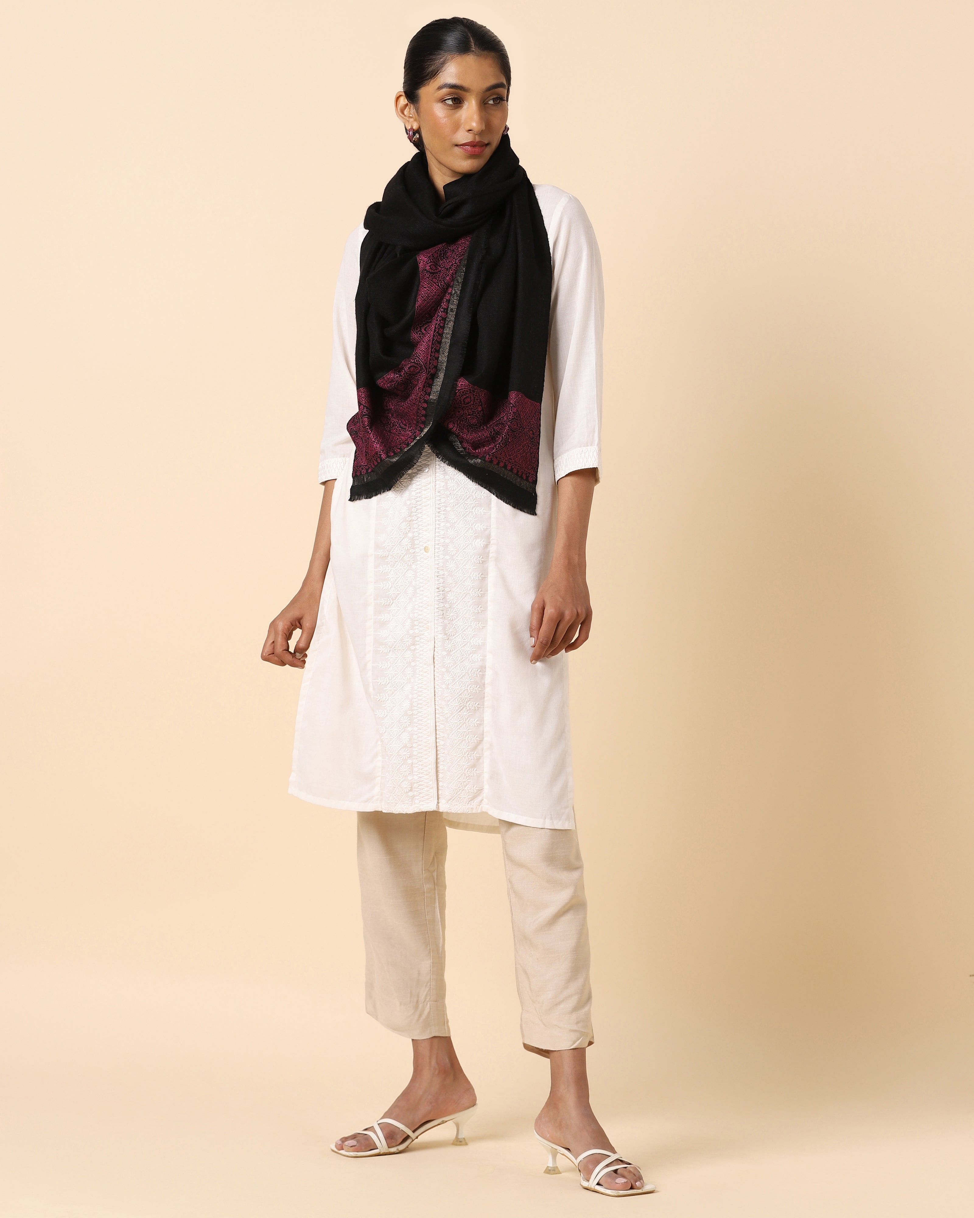 Charmi Kashmir Sozni Embroidery Pashmina Stole