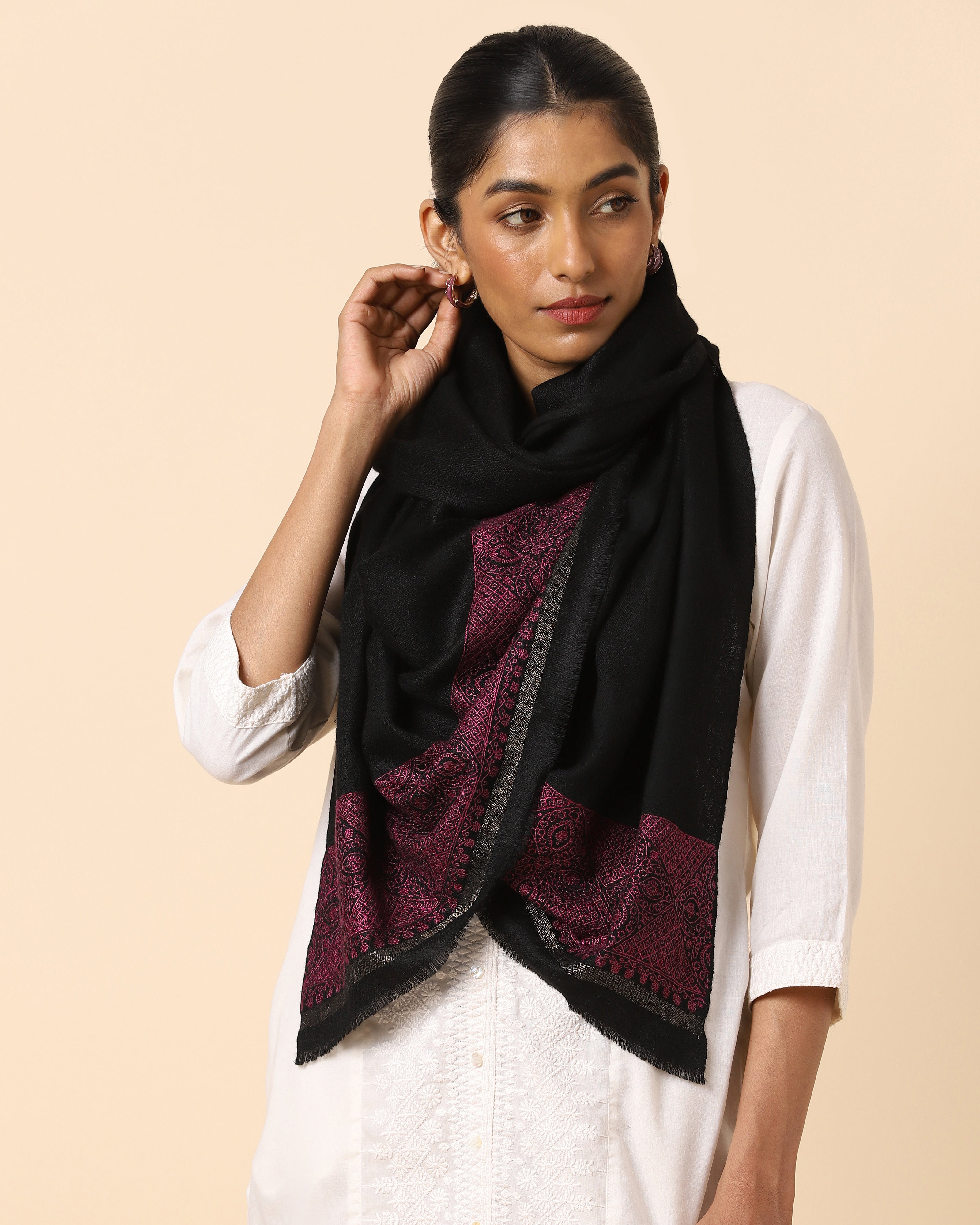 Charmi Kashmir Sozni Embroidery Pashmina Stole