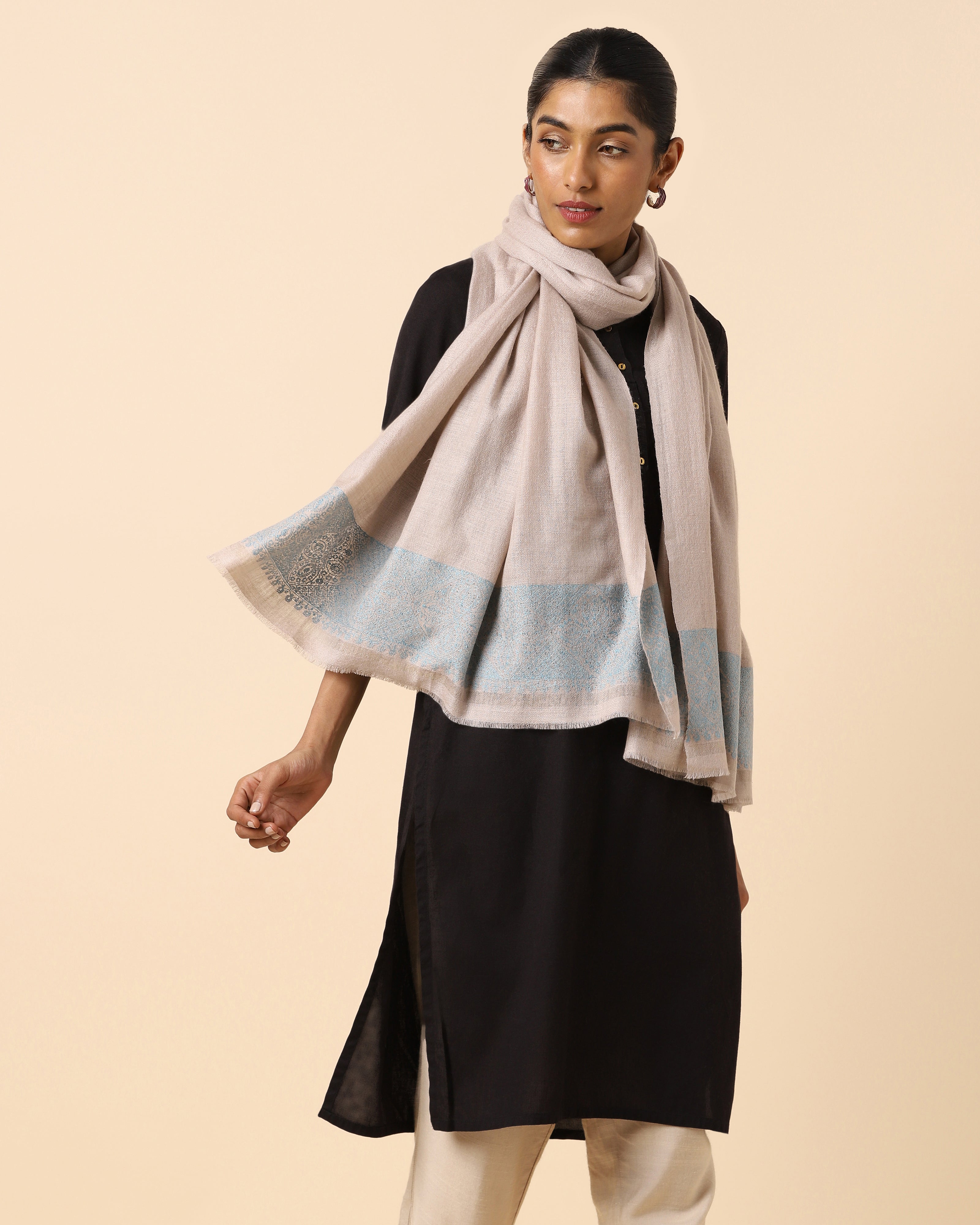 Charmi Kashmir Sozni Embroidery Pashmina Stole