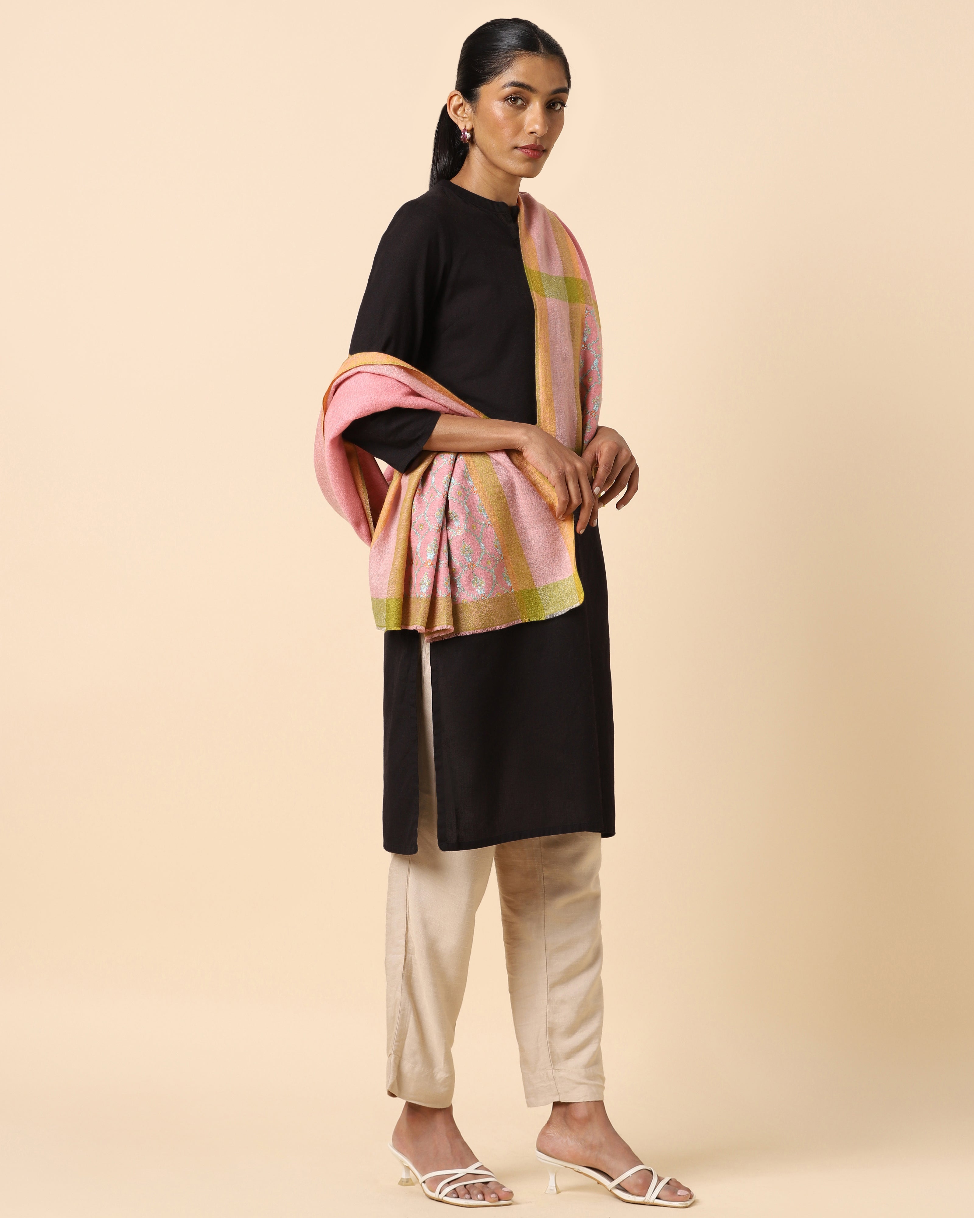 Jaal Kashmir Sozni Embroidery Pashmina Stole