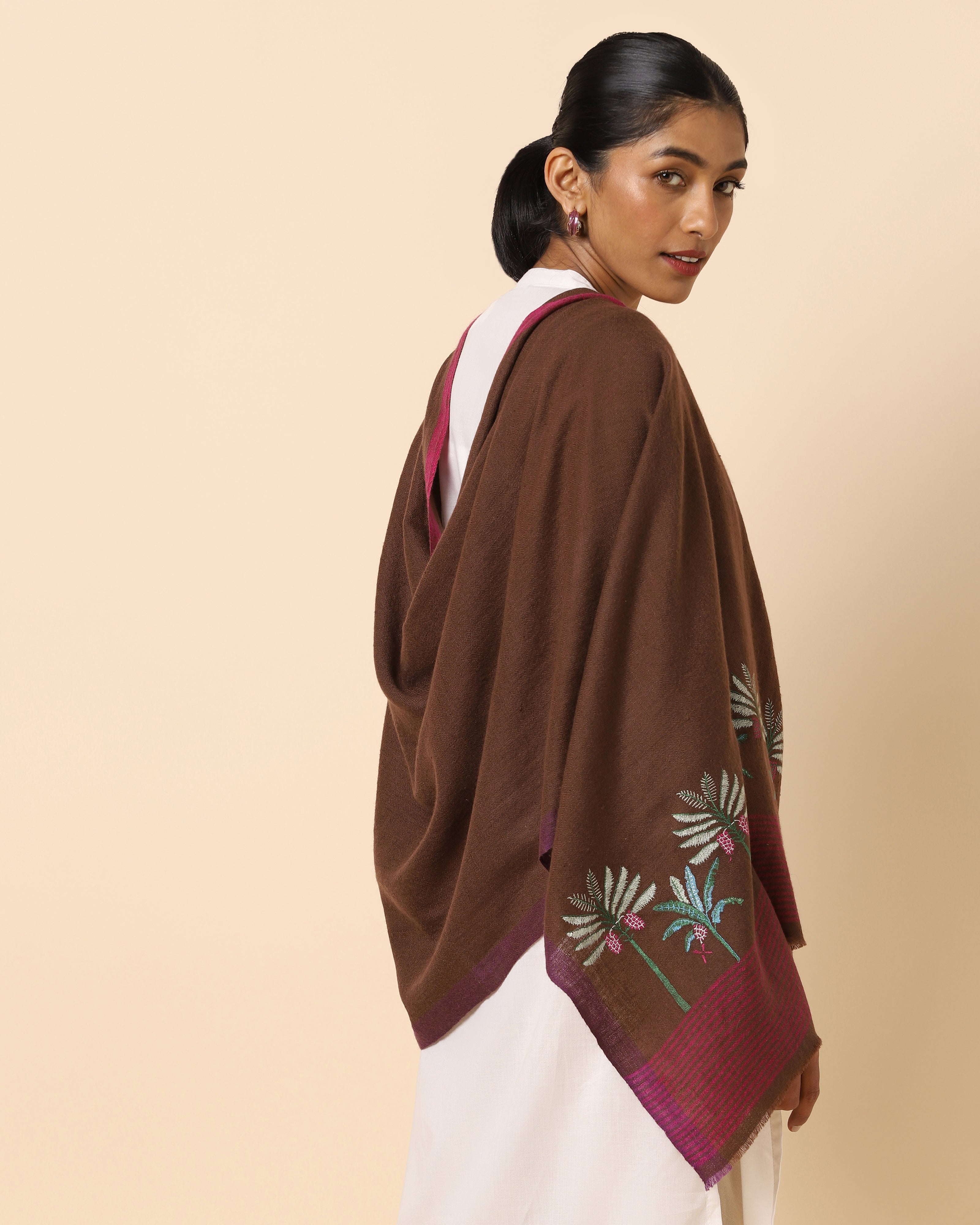 Malabar Kashmir Sozni Embroidery Pashmina Stole