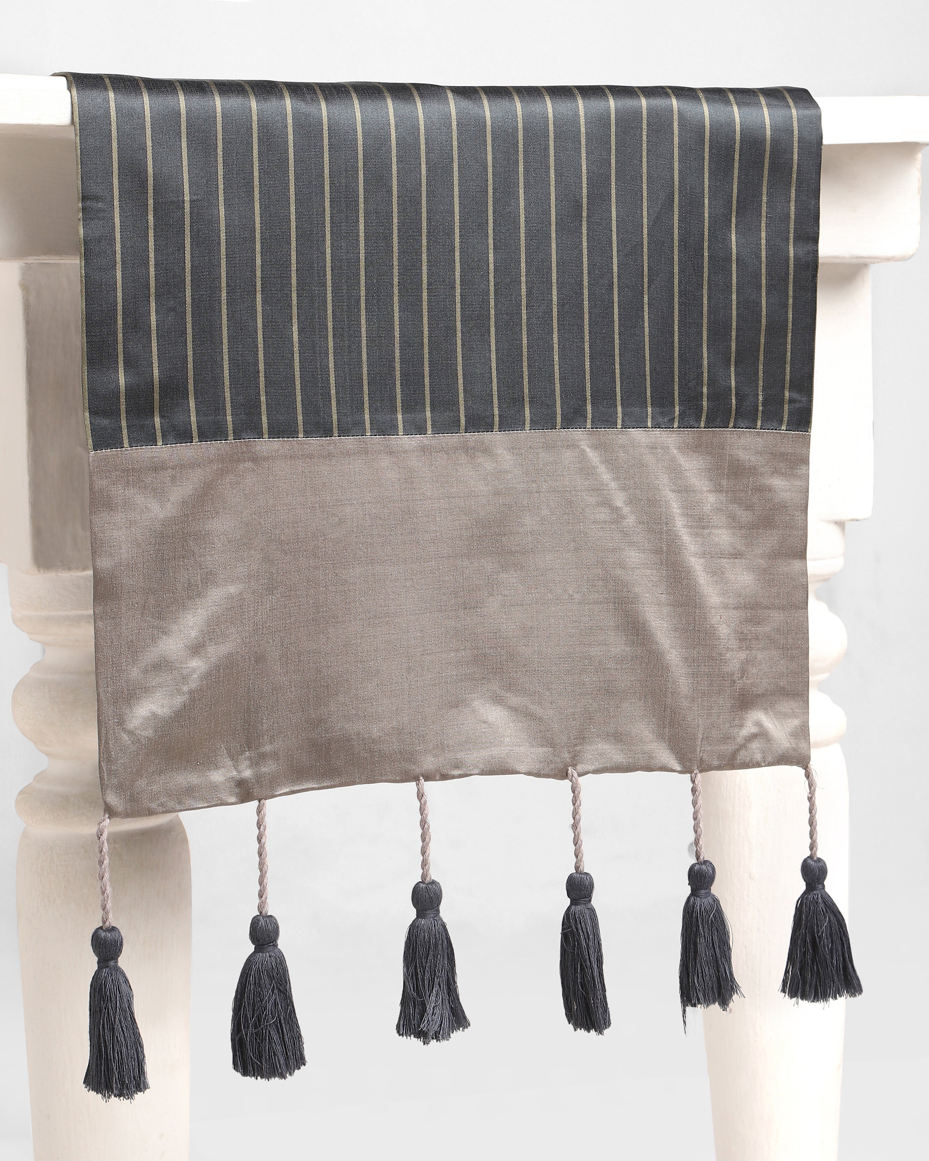 Stripe Satin Silk Cotton Table Runner