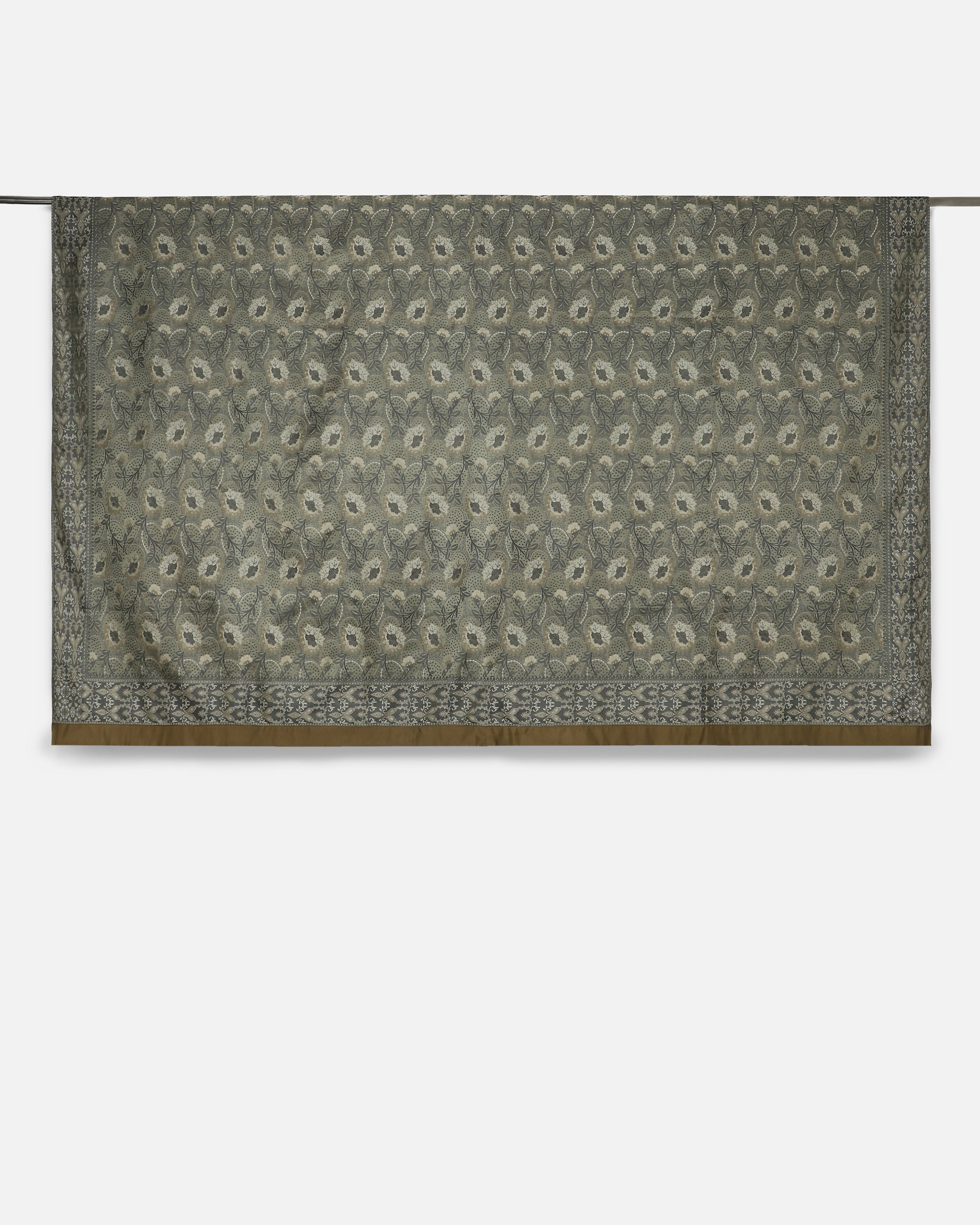 Tazma Banarasi Tanchoi Silk Double Bed Cover