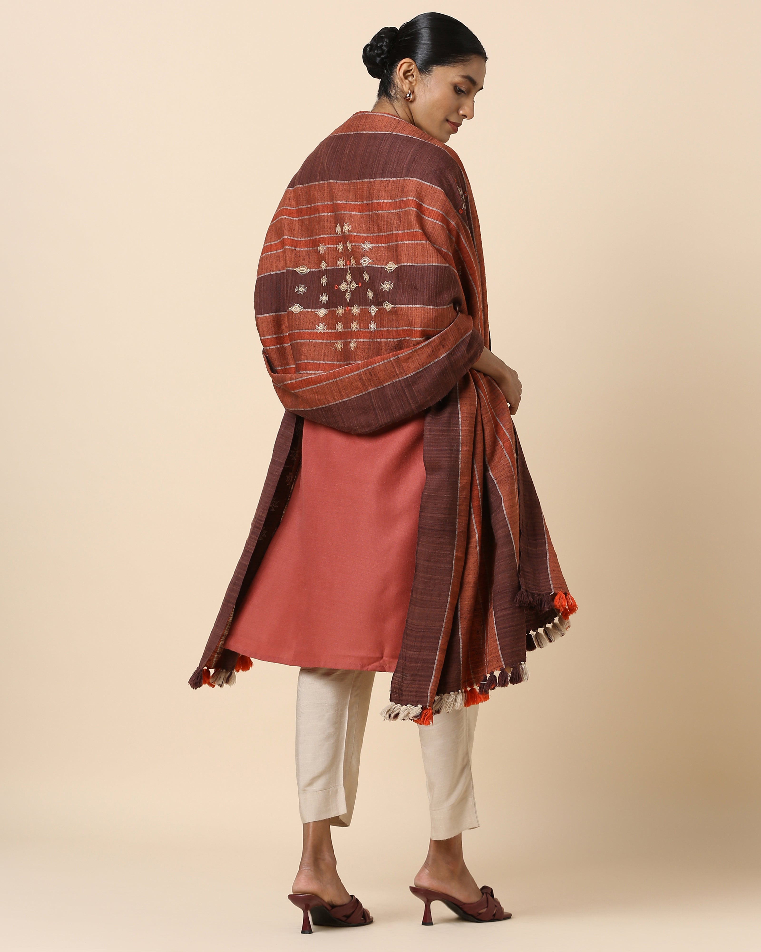 Caso Bhujodi Extra Weft Wool Silk Shawl