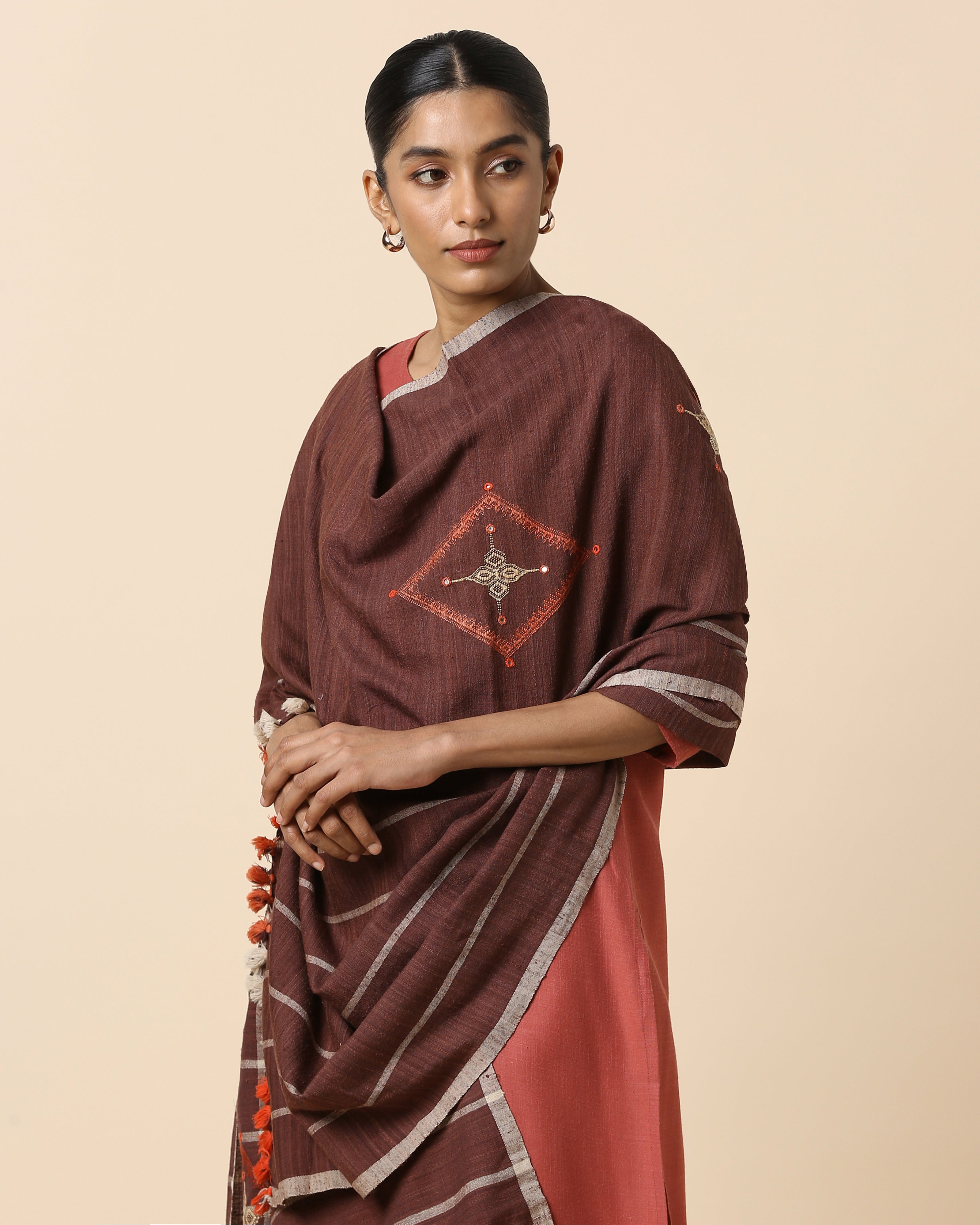 Derry Bhujodi Extra Weft Wool Silk Shawl